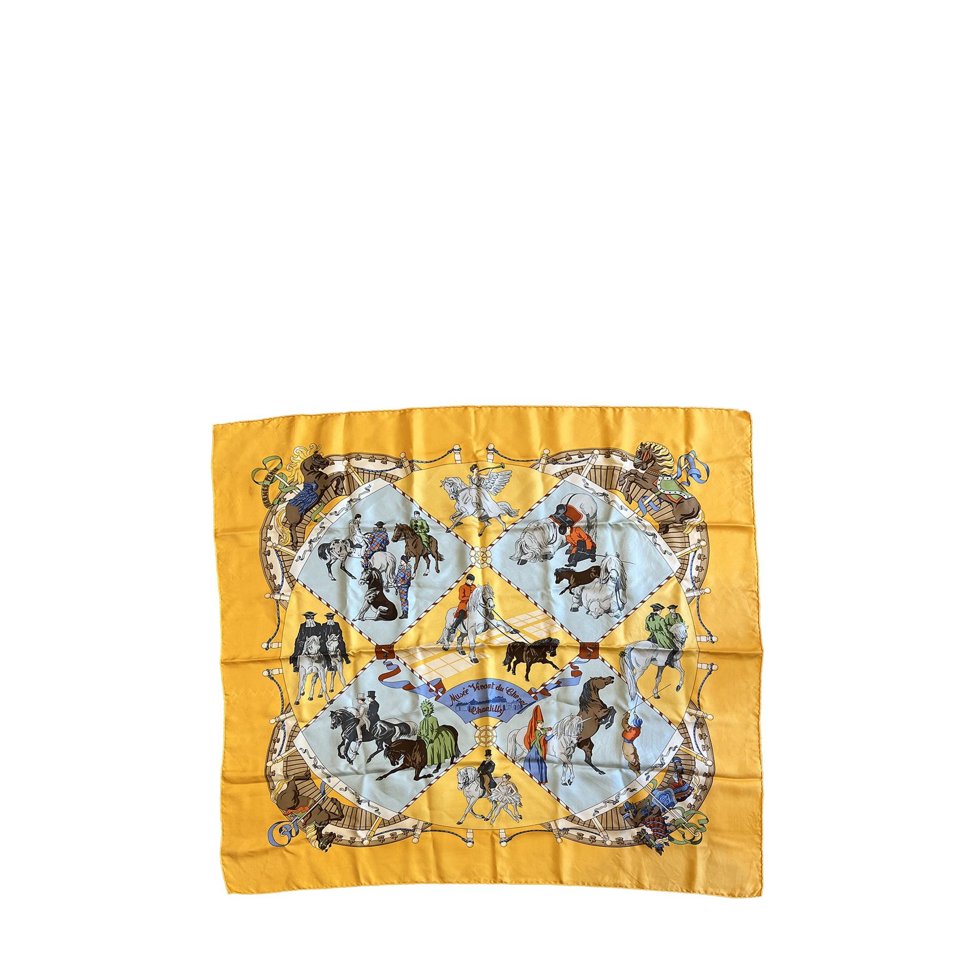 image of Hermes - Square 90 In Silk in Yellow, Women's
