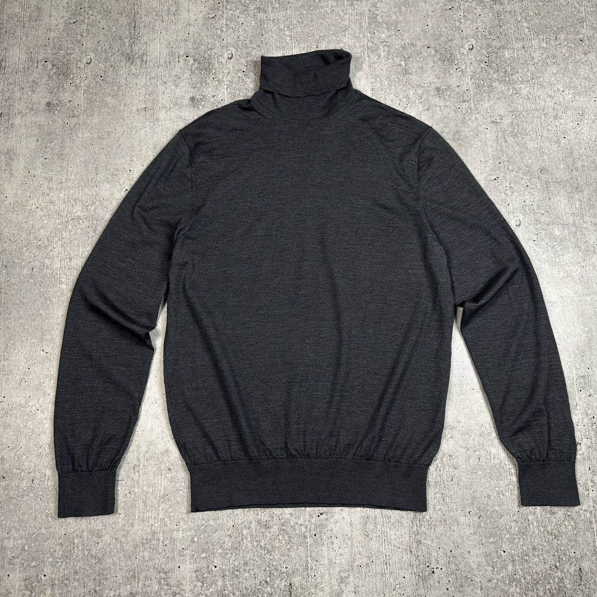 Ermenegildo Zegna Ermenegildo Zegna Polo Neck Jumper Sweater Cashmere Silk Size US L / EU 52-54 / 3 - 1 Thumbnail