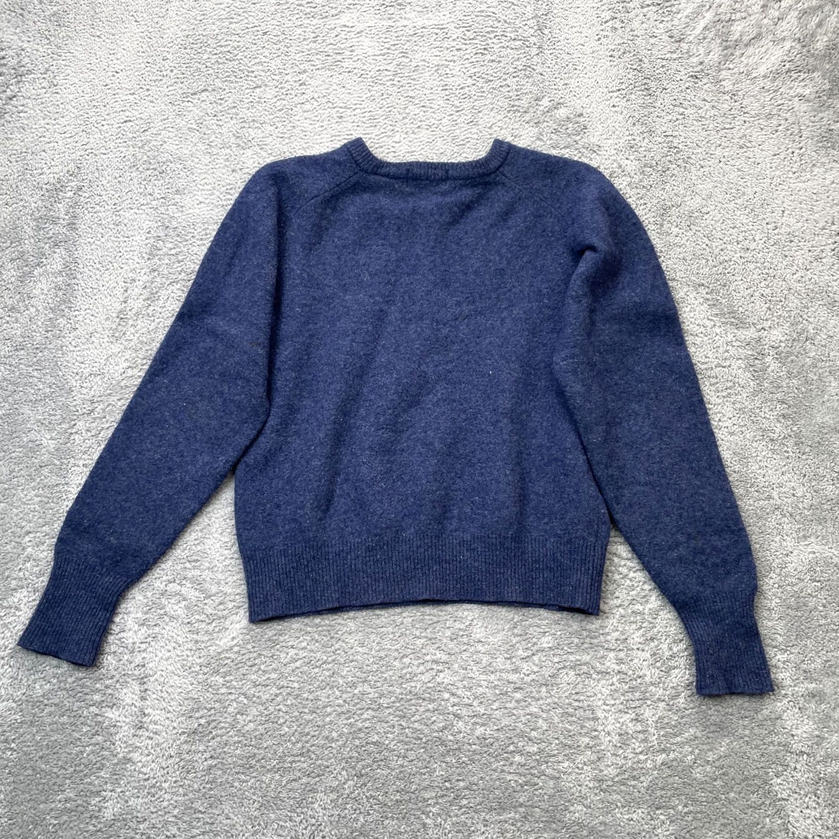 Lord & Taylor LORD & TAYLOR Sweater Mens Large Blue Heathered Wool Ribbed Tight-Knit Classic Pullover Knit Crew Neck Casual Business Travel Boys? Size US L / EU 52-54 / 3 - 2 Thumbnail