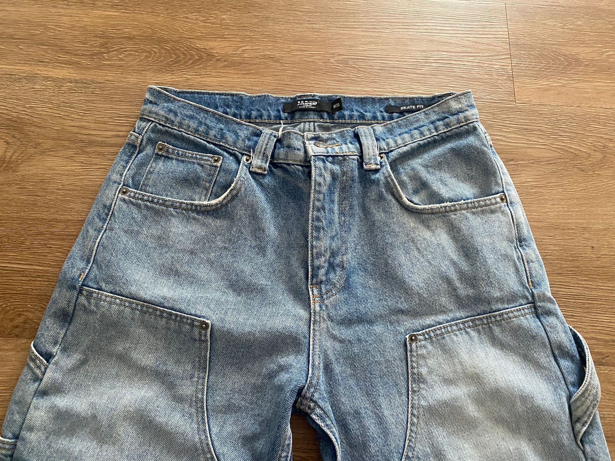 Jaded London Cotton Denim Carpenter Jeans – Blue Size US 30 / EU 46 - 2 Thumbnail