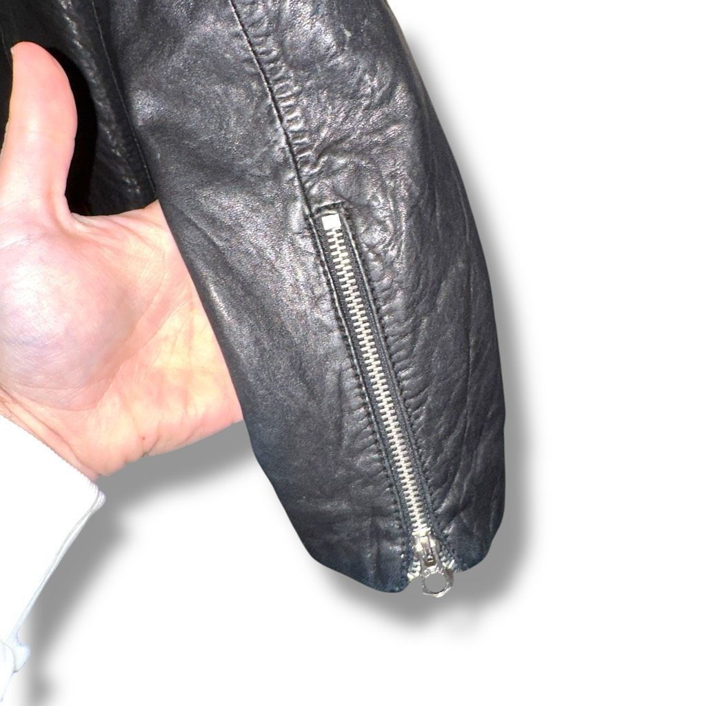 Madewell Madewell Black Lambskin Leather Racer Jacket Women’s Sz XXS Size XXS / US 00 / IT 34 - 6 Thumbnail