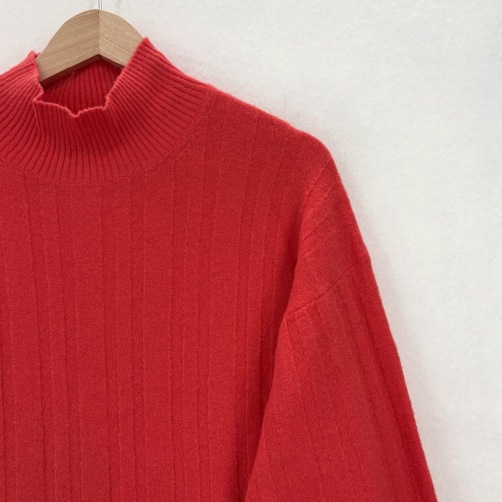 J.Crew J Crew Sweater Womens XL Red Mock Neck Ribbed Merino Alpaca Soft Knit Pullover Size XL / US 12-14 / IT 48-50 - 2 Thumbnail
