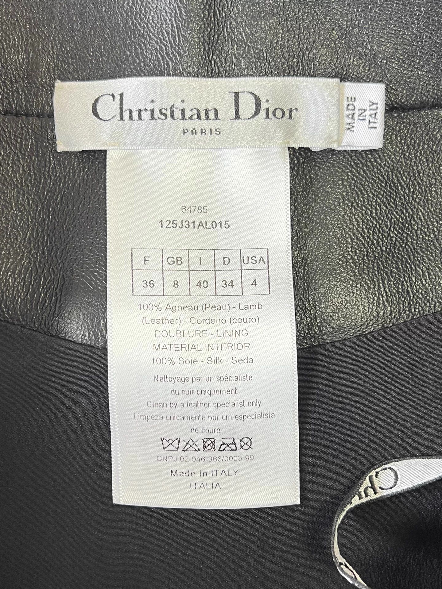 Dior Dior Black A-line Lambskin Mini Skirt 36 Size 26" / US 2 / IT 38 - 6 Thumbnail