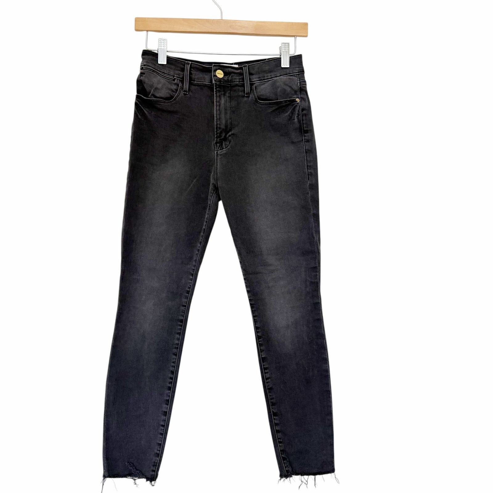 Frame Black Gray Le High Skinny Crop Jeans Sz 27