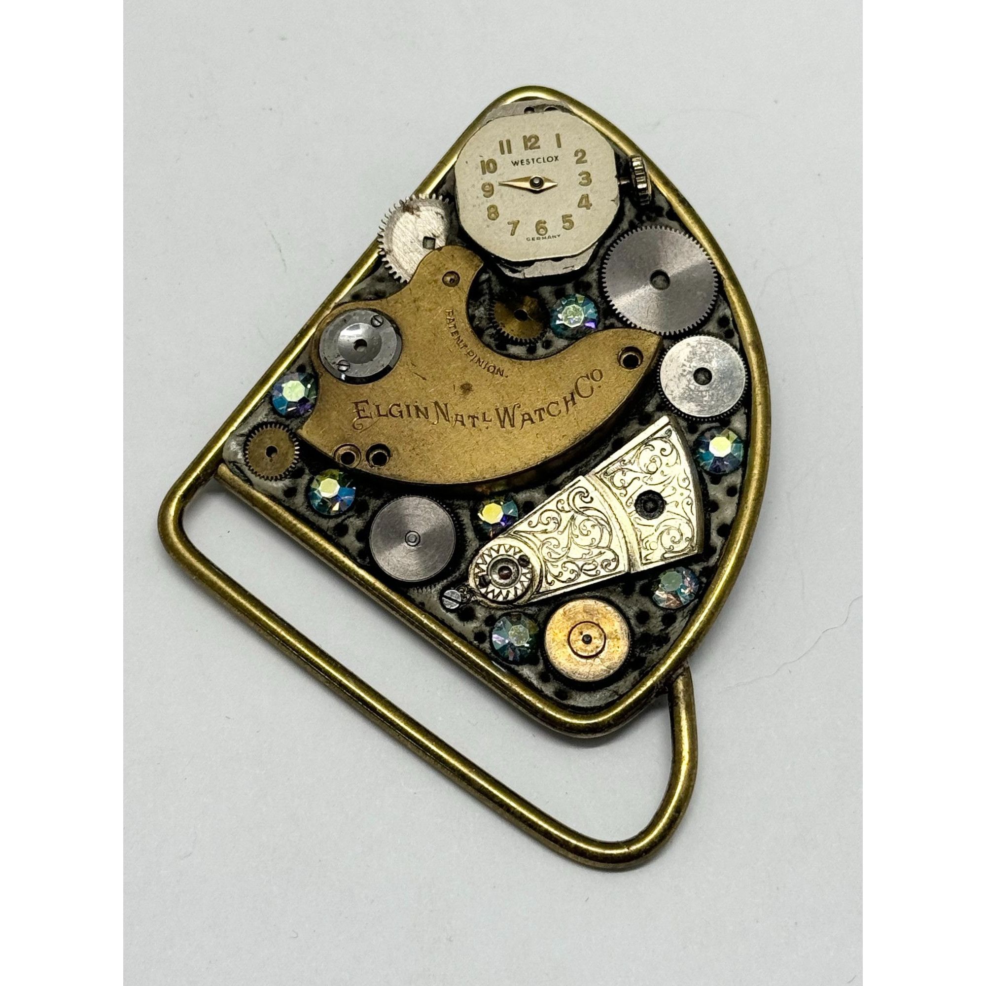 Vintage Vintage Leah Manis Steampunk Clock Watch Brooch pin Size ONE SIZE - 3 Thumbnail