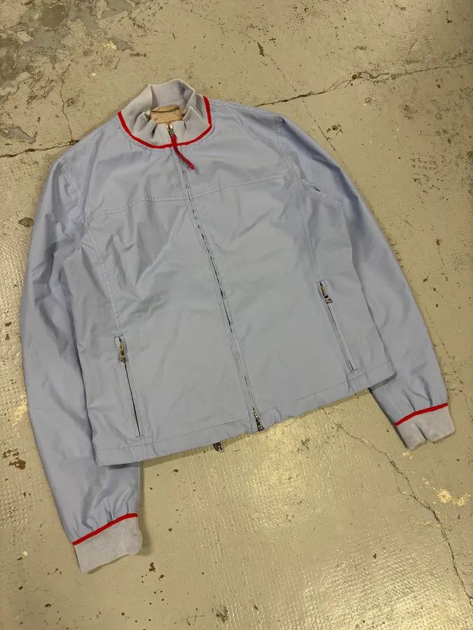Prada 2000s Prada Light Blue Nylon Sport Racer Jacket Size M / US 6-8 / IT 42-44 - 4 Thumbnail