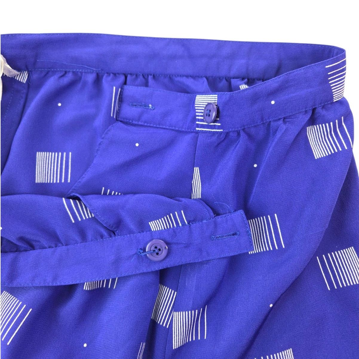 Other Sasson | Vintage A-Line Blue & White Graphic Skirt | 12/13 Size 29" - 2 Thumbnail