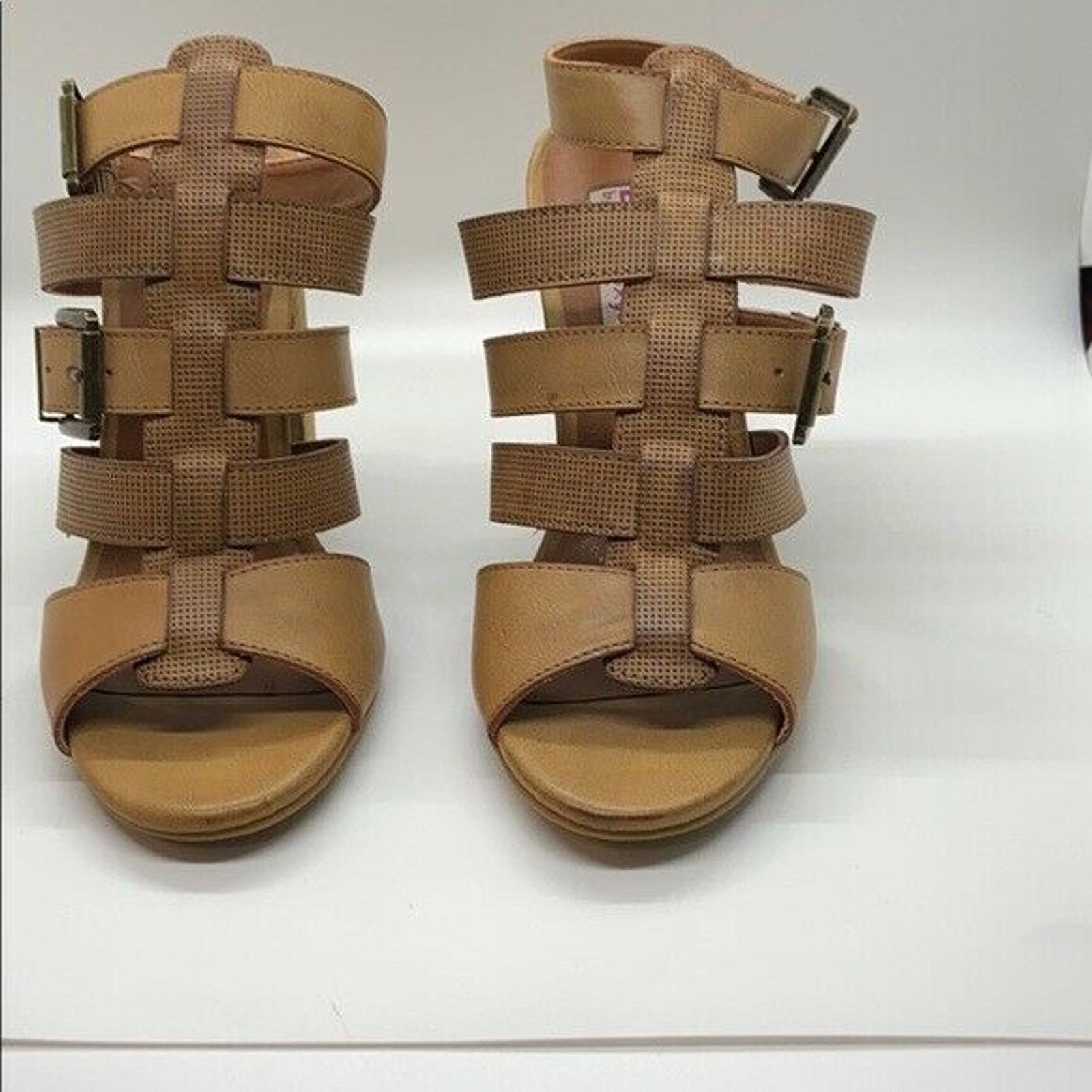 The Unbranded Brand Dolce by Mojo Moxy Caged Sandals Womens Sz 6.5 Stacked Heel Size US 6.5 / IT 36.5 - 10 Thumbnail