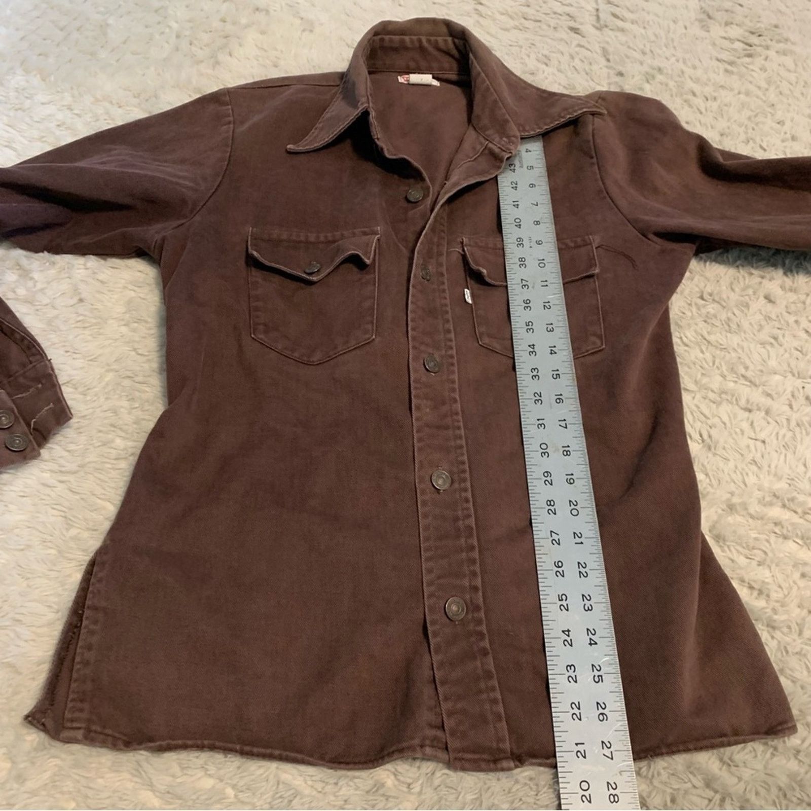 Levi's Vintage 1970s Levi's Brown Button-Down Cotton Jacket Big E Size US M / EU 48-50 / 2 - 11 Thumbnail
