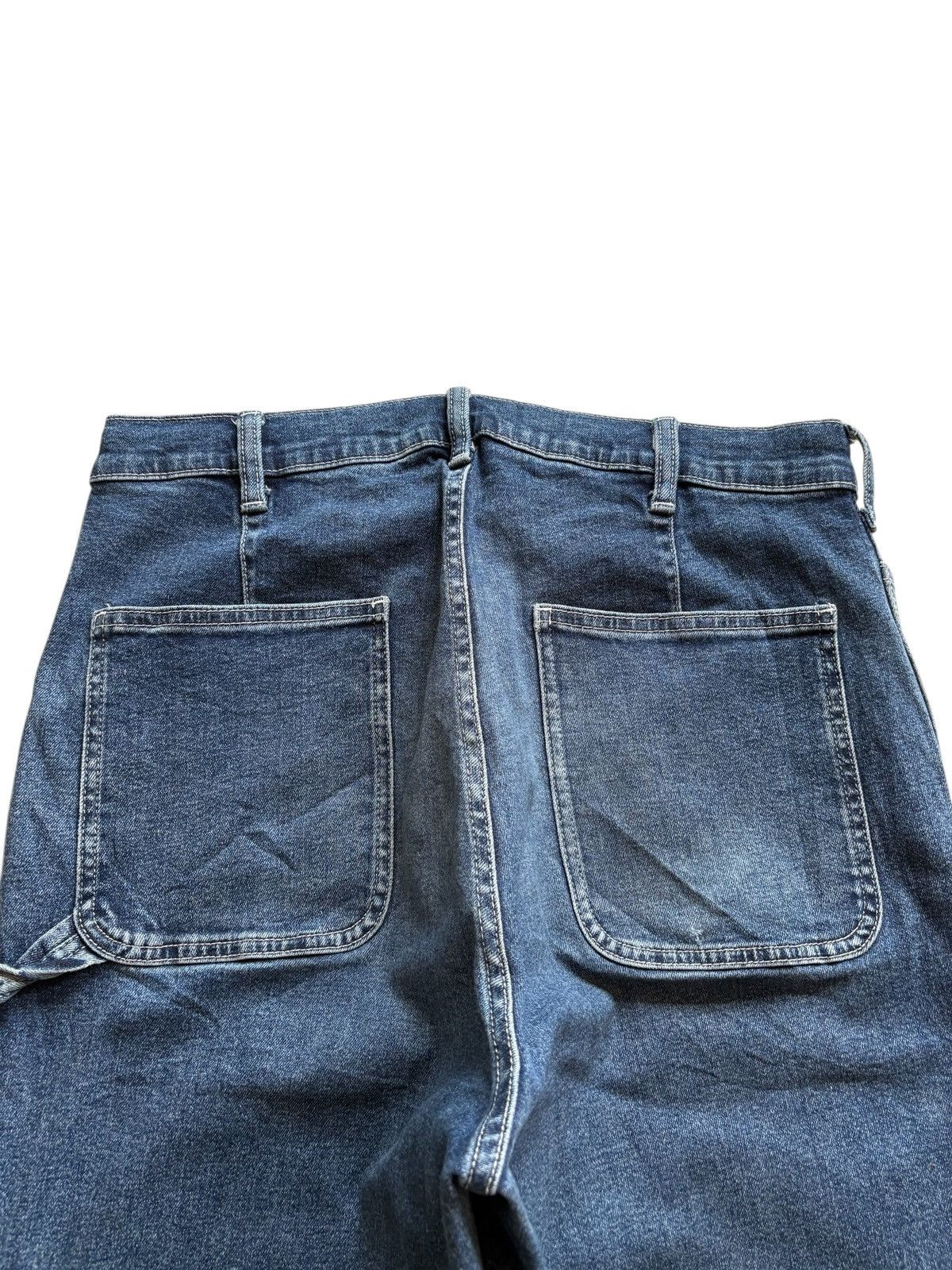 Japanese Brand × Jun Takahashi × Uniqlo Vintage Uniqlo Carpenter Blue Wash Distressed Rip Loose Jean Size US 32 / EU 48 - 7 Thumbnail