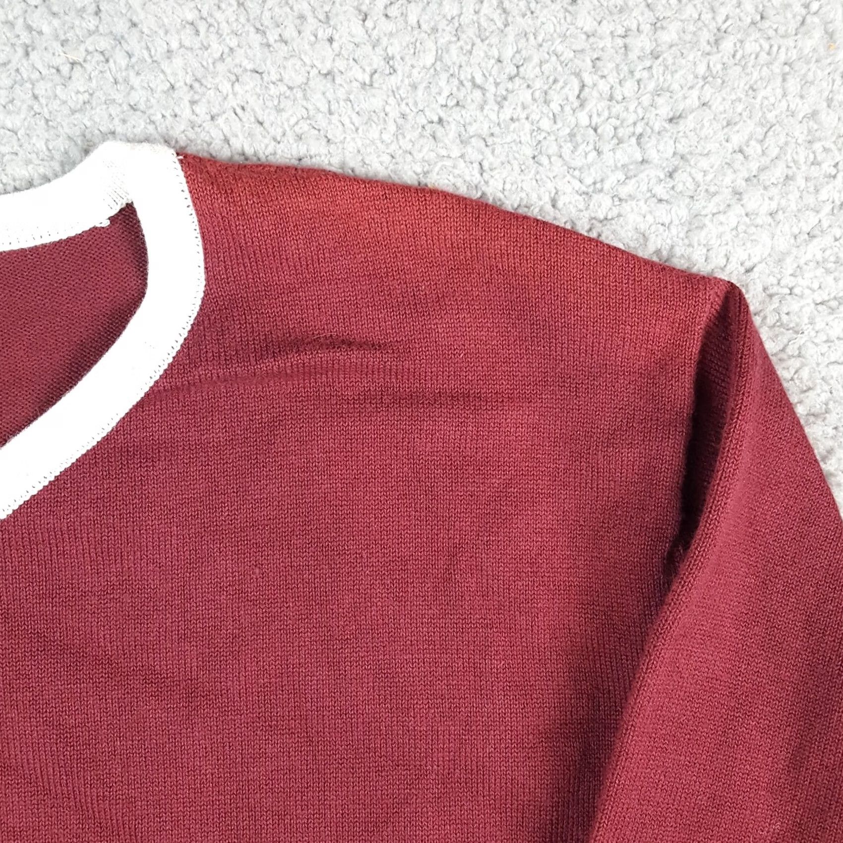 Vintage VINTAGE Striped Red Lightweight Pockets Women's 2XL Preppy Knit Pullover Sweater Size XXL / US 16-18 / IT 52-54 - 4 Thumbnail