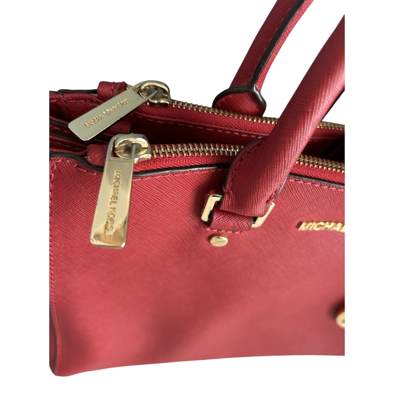 Michael Kors Michael Kors Sutton Red Satchel Saffiano Leather Handle Bag Size ONE SIZE - 14 Thumbnail