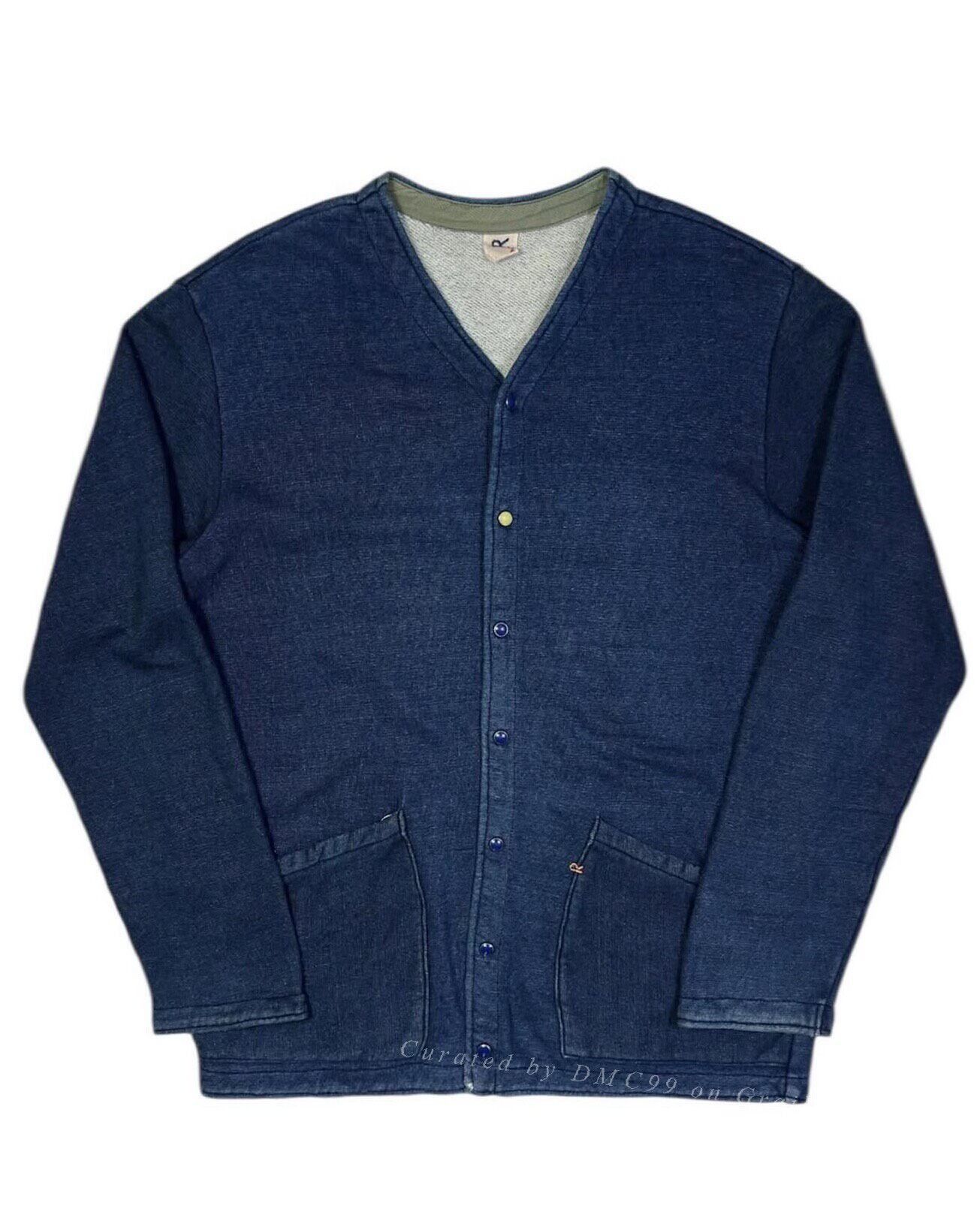 Vintage Vintage 45RPM Indigo Heavy French Terry Cardigan Size US M / EU 48-50 / 2 - 1 Thumbnail