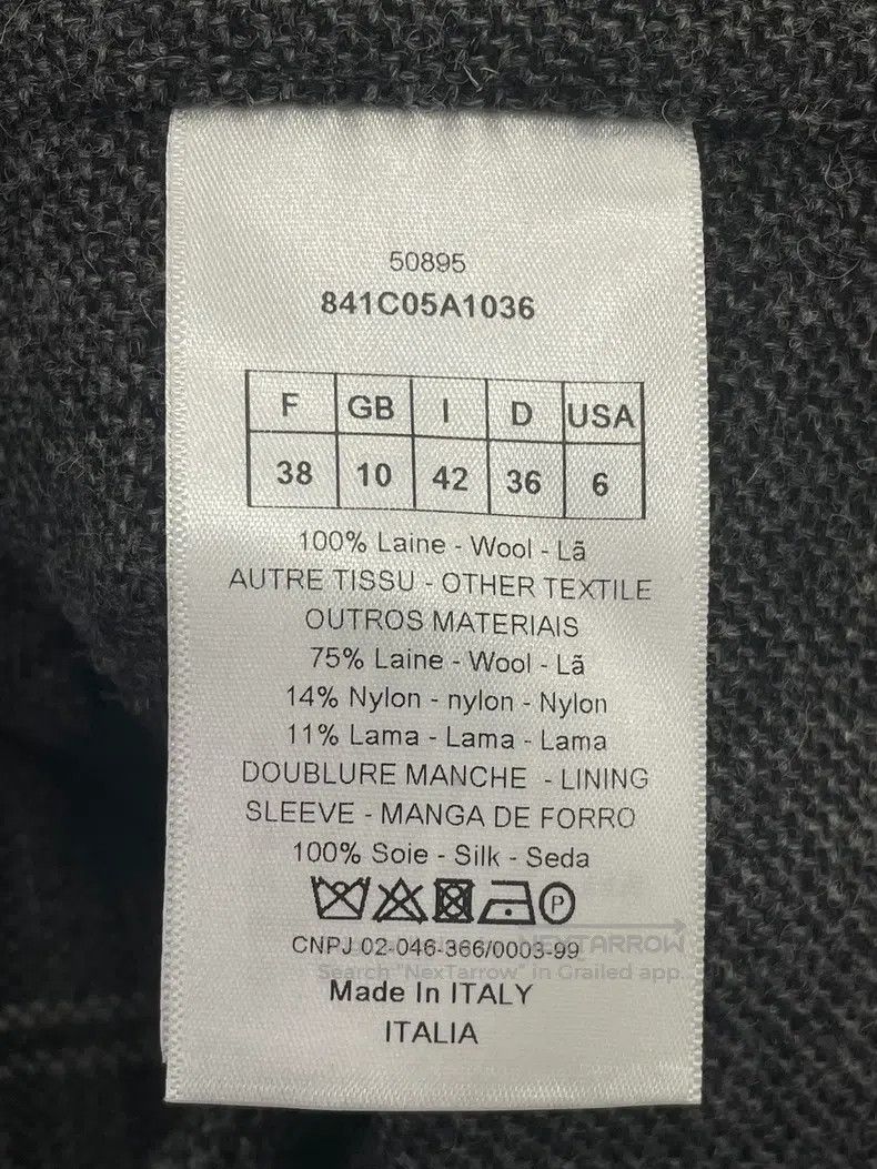 Dior Dior Grey plaid double-breasted embroidered wool coat Size XS / US 0-2 / IT 36-38 - 5 Thumbnail