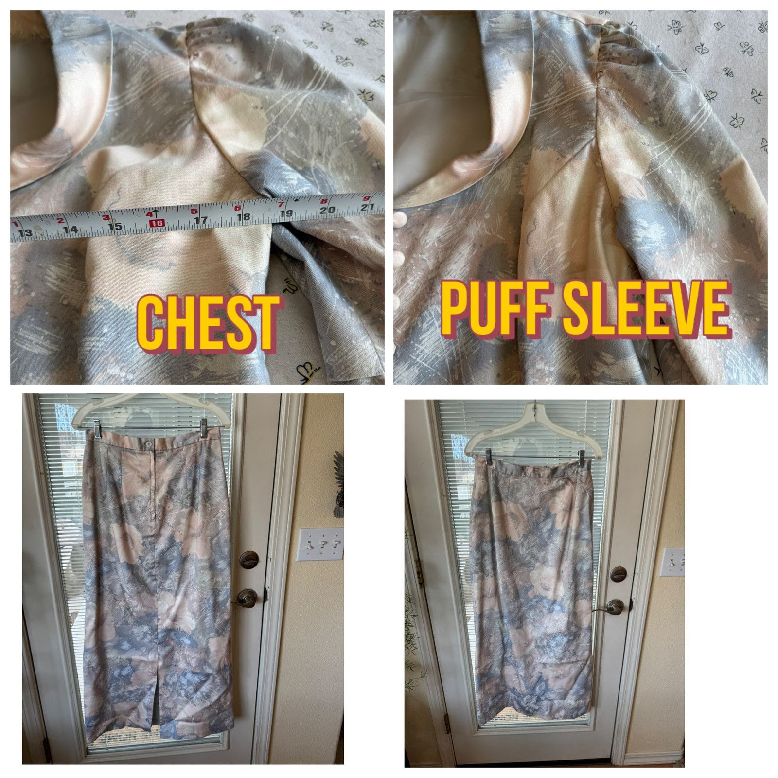 Homemade vintage 2-piece floral skirt suit 80s size M muted floral Size M / US 6-8 / IT 42-44 - 14 Thumbnail