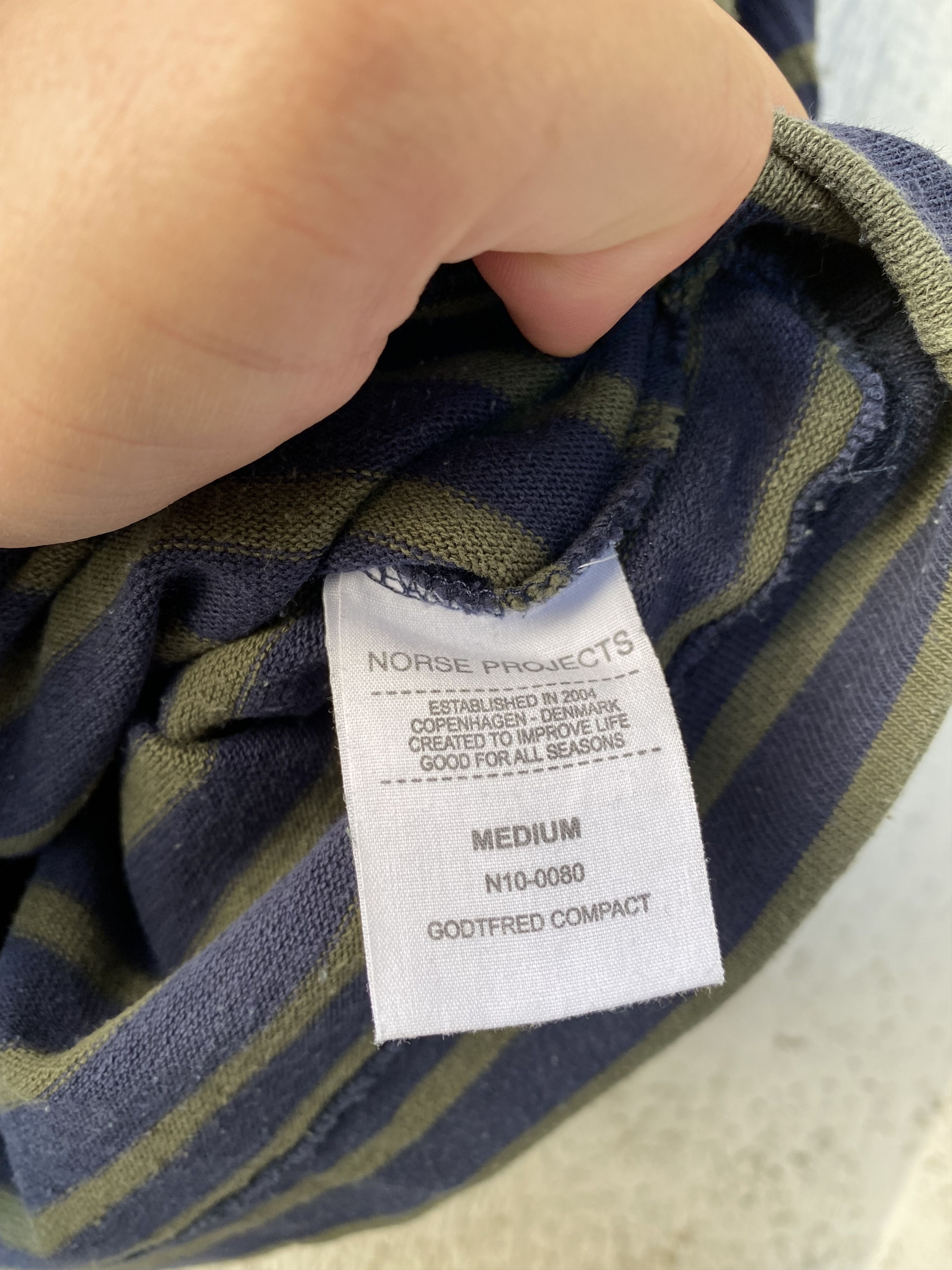 Norse Projects GODTFRED COMPACT STRIPED LONGSLEEVE Size US M / EU 48-50 / 2 - 4 Thumbnail