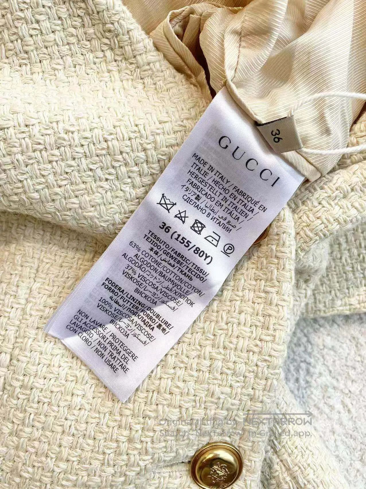 Gucci Guicci Woven gold buckle jacket coat| Size XXS / US 00 / IT 34 - 5 Thumbnail