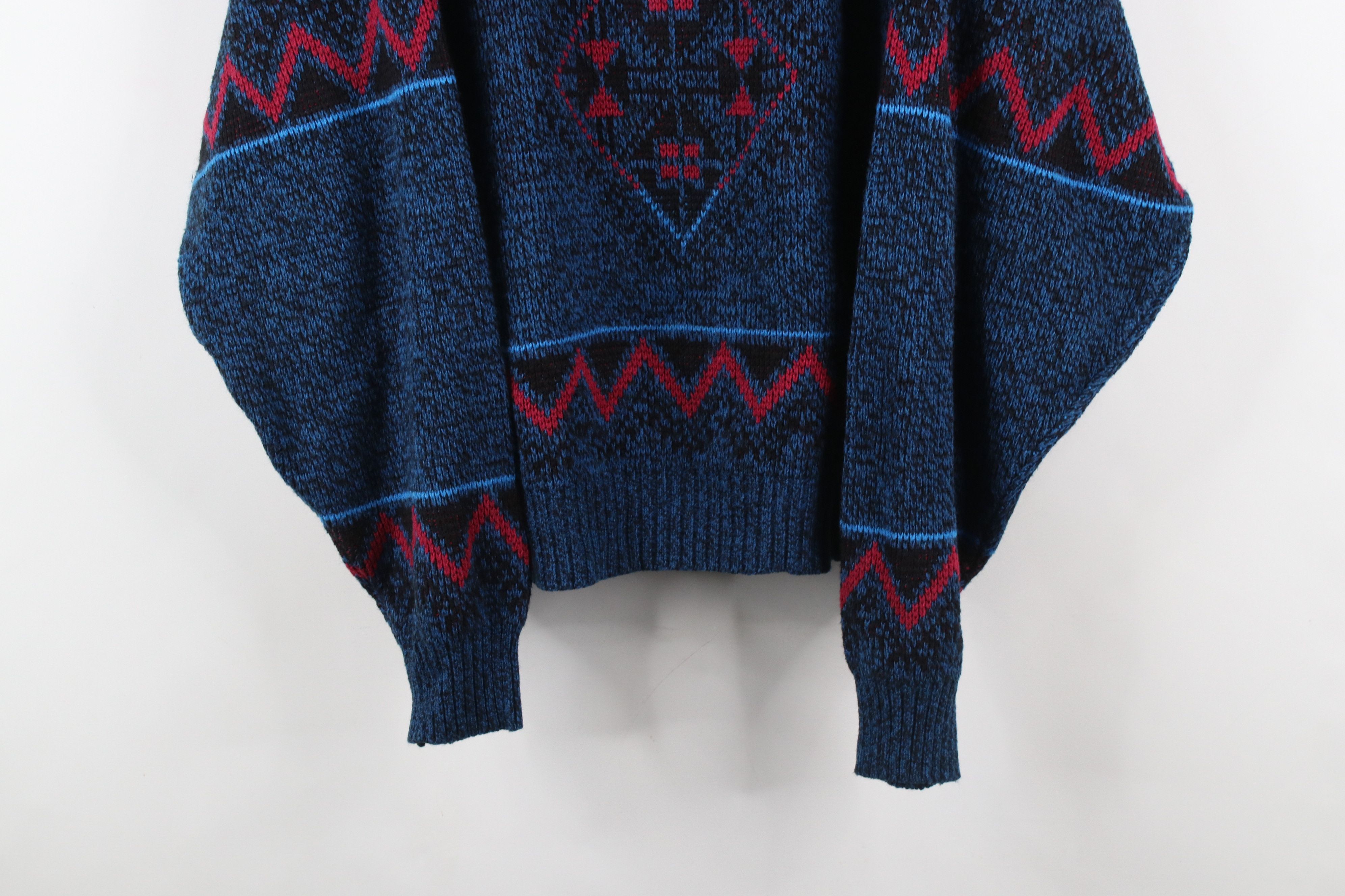 Vintage Vintage 90s Streetwear Southwestern Knit Crewneck Sweater Size XL / US 12-14 / IT 48-50 - 3 Thumbnail