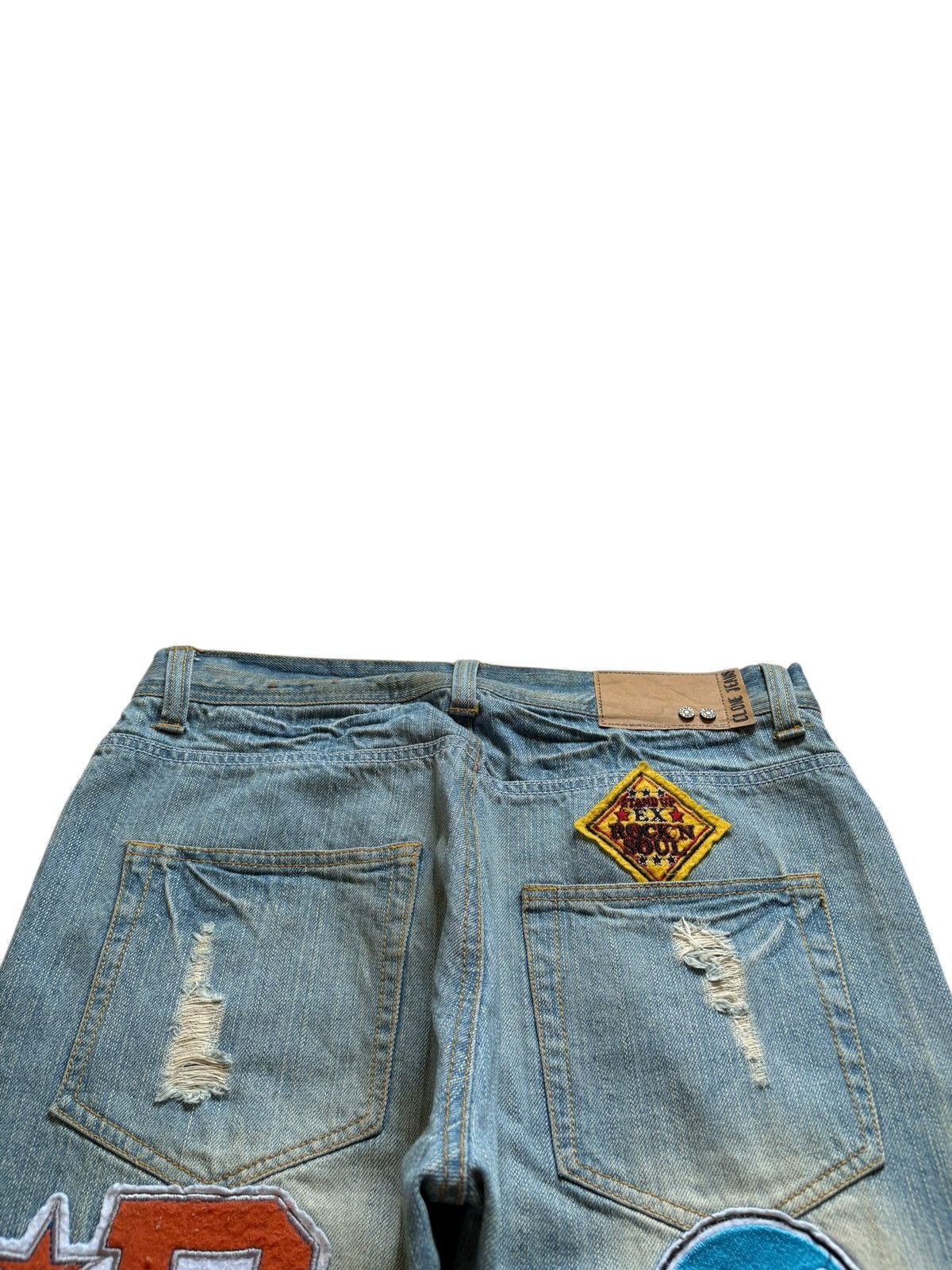 Japanese Brand Vintage Japanese Brand Mud Wash Patch Distress Loose Jeans Size US 34 / EU 50 - 8 Thumbnail