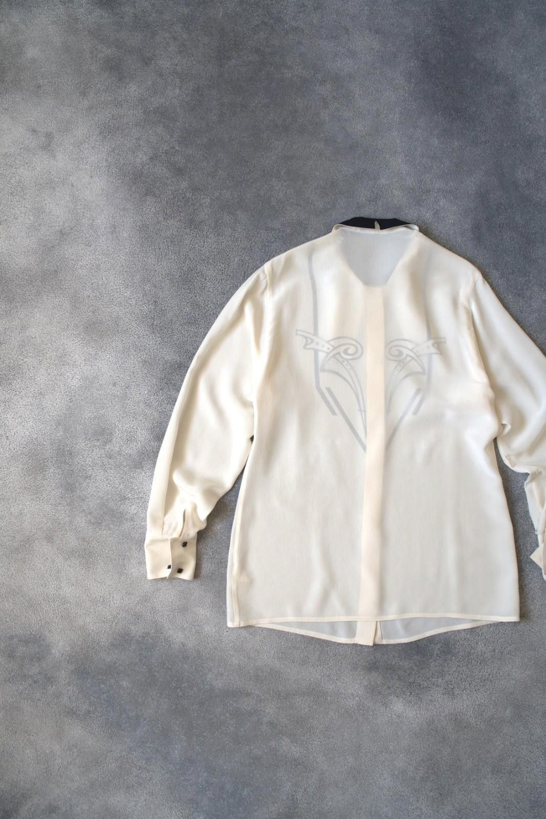 Versace F/W 1988 Gianni Versace Couture Tuxedo Silk Blouse Size S / US 4 / IT 40 - 10 Thumbnail