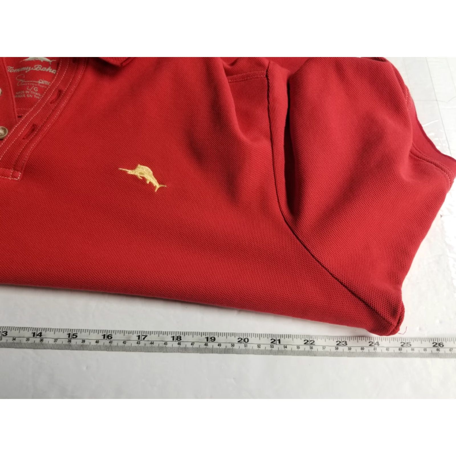 Tommy Bahama TOMMY BAHAMA Polo Shirt Men L Orange SU-PIMA Cotton Short Sleeve Collared Button Knit Cotton Blend Solid Colorful Size US L / EU 52-54 / 3 - 3 Thumbnail