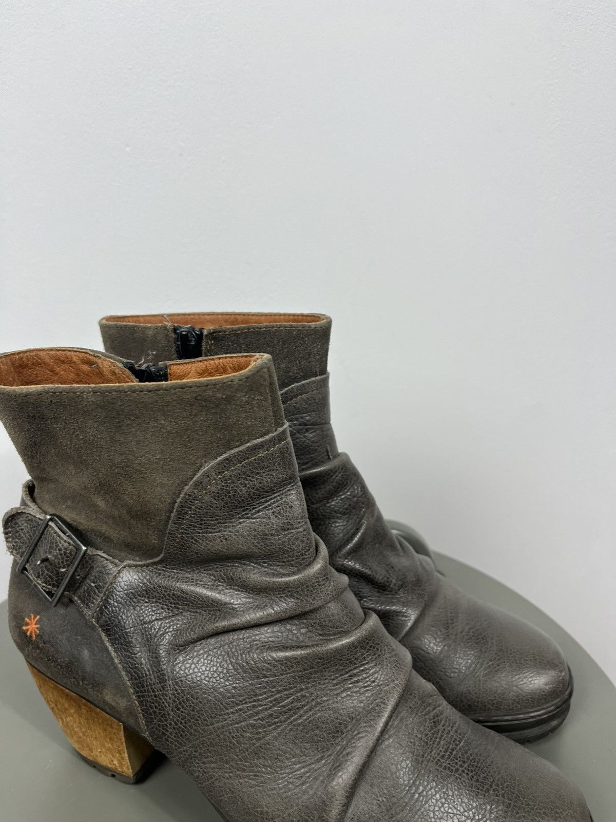 Other Art Leather Ankle Boots Women EU 40 Block Heel Zipper Size US 9 / IT 39 - 3 Thumbnail