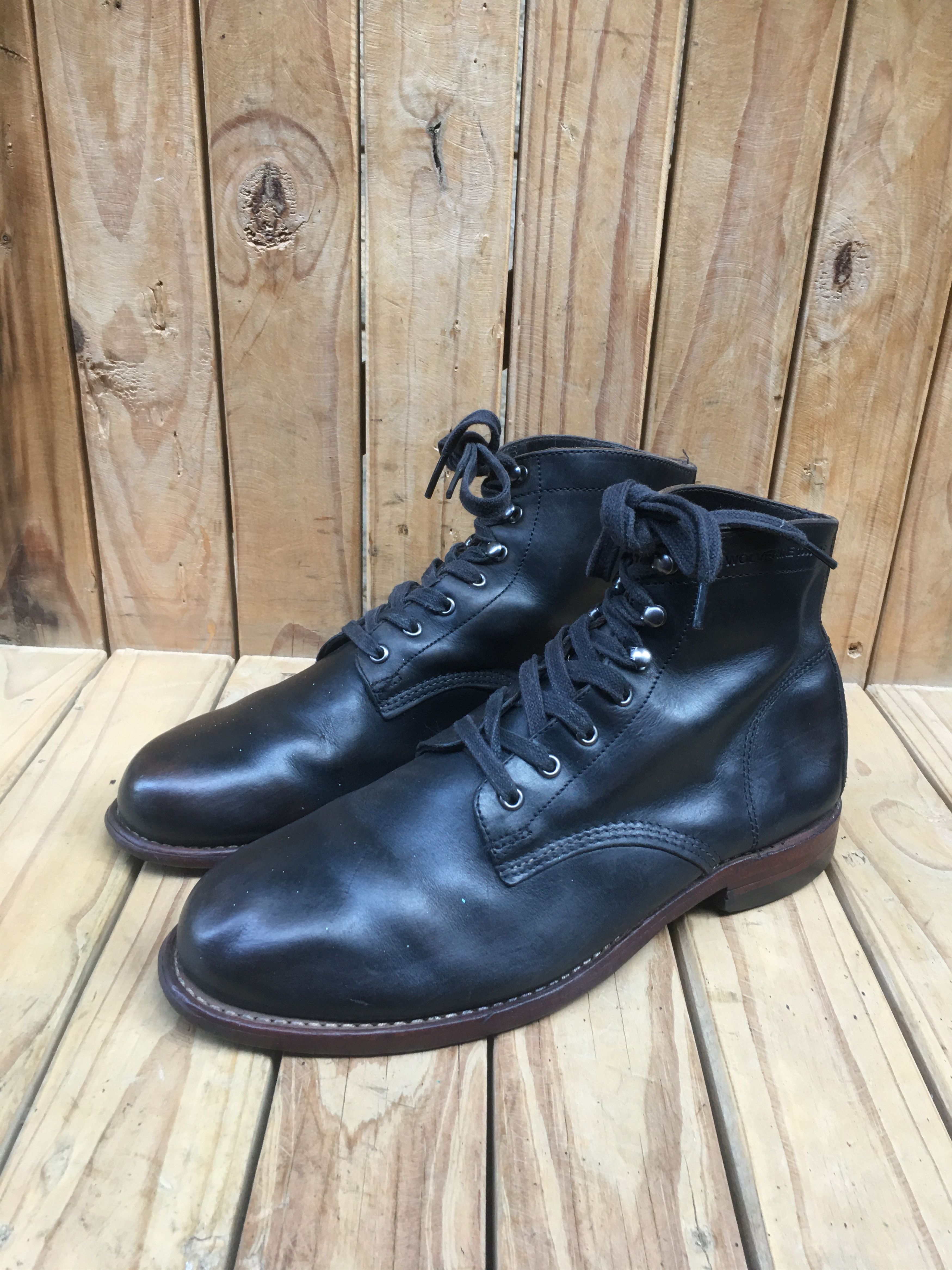 Wolverine Wolverine 1000 Miles Black Leather Boots sz USA 9