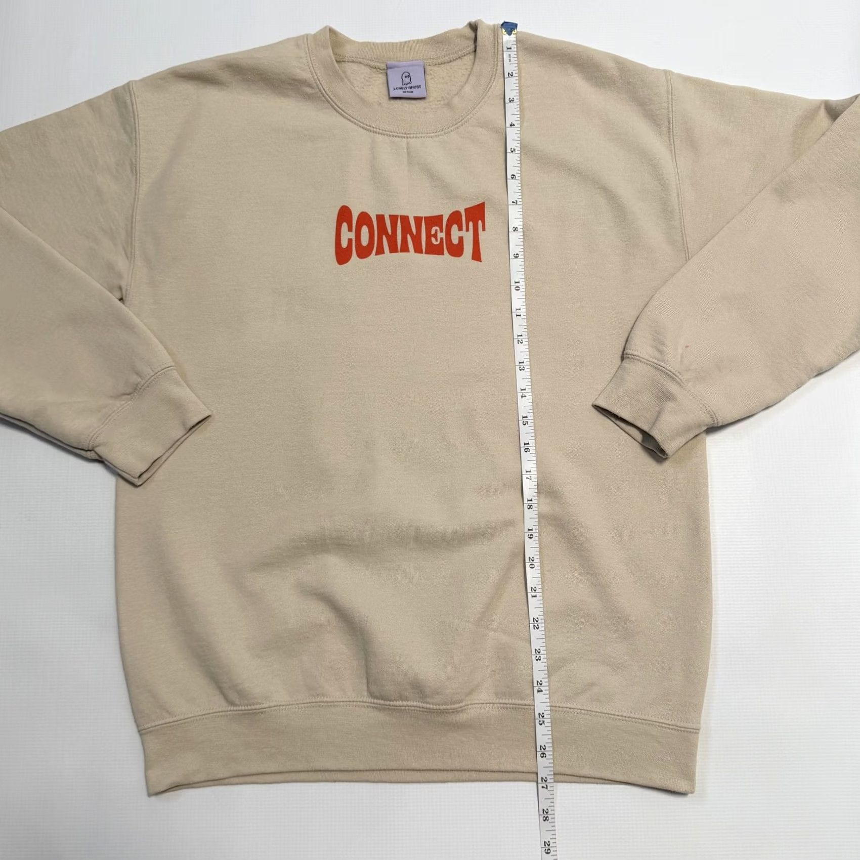 Vintage Lonely Ghost Sweatshirt Mens Medium Beige Connect Graphic Crewneck Pullover Size US M / EU 48-50 / 2 - 6 Thumbnail