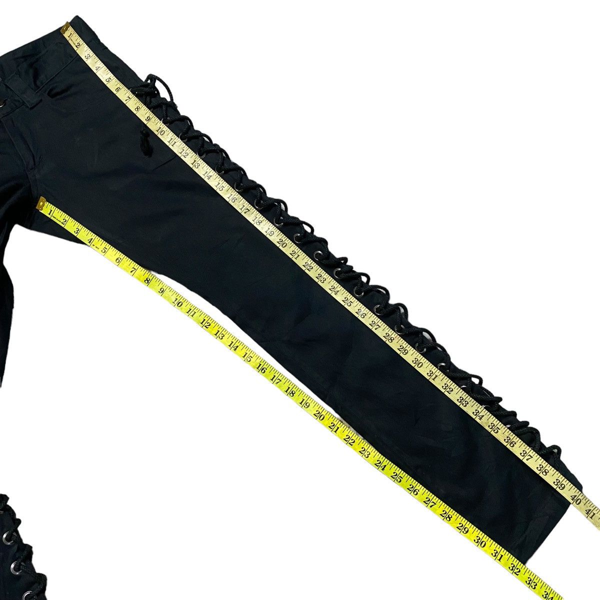 Japanese Brand BLACK VARIA Lace Up Skinny Jeans Size US 29 - 21 Thumbnail