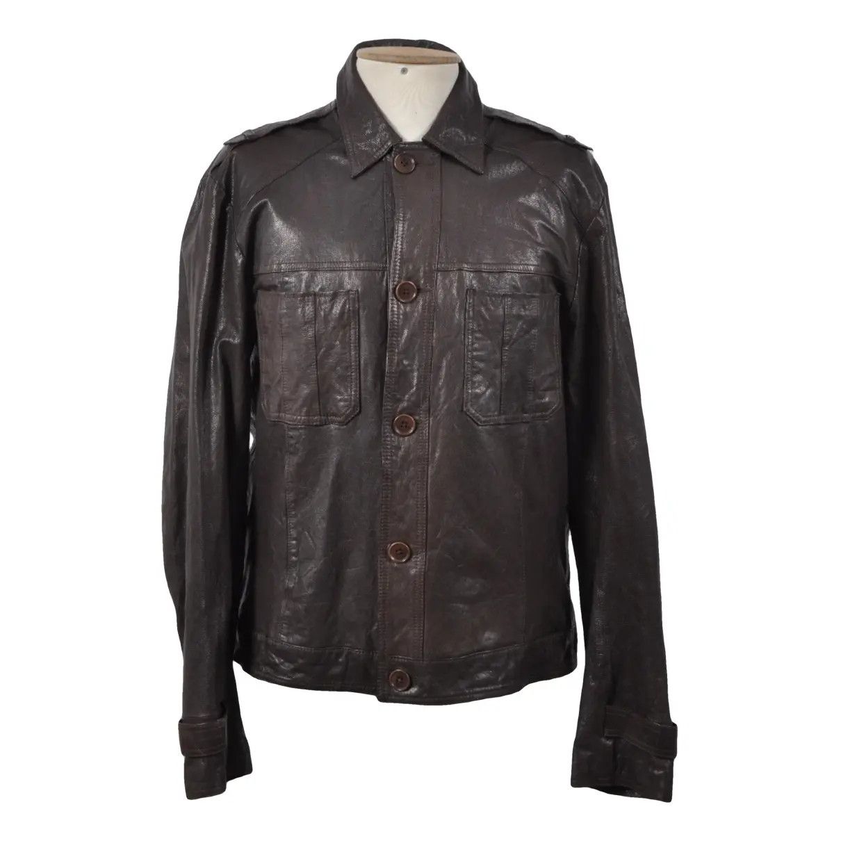 John Varvatos Brown leather jacket size small John varvatos star Size US XXS / EU 40 - 1 Thumbnail