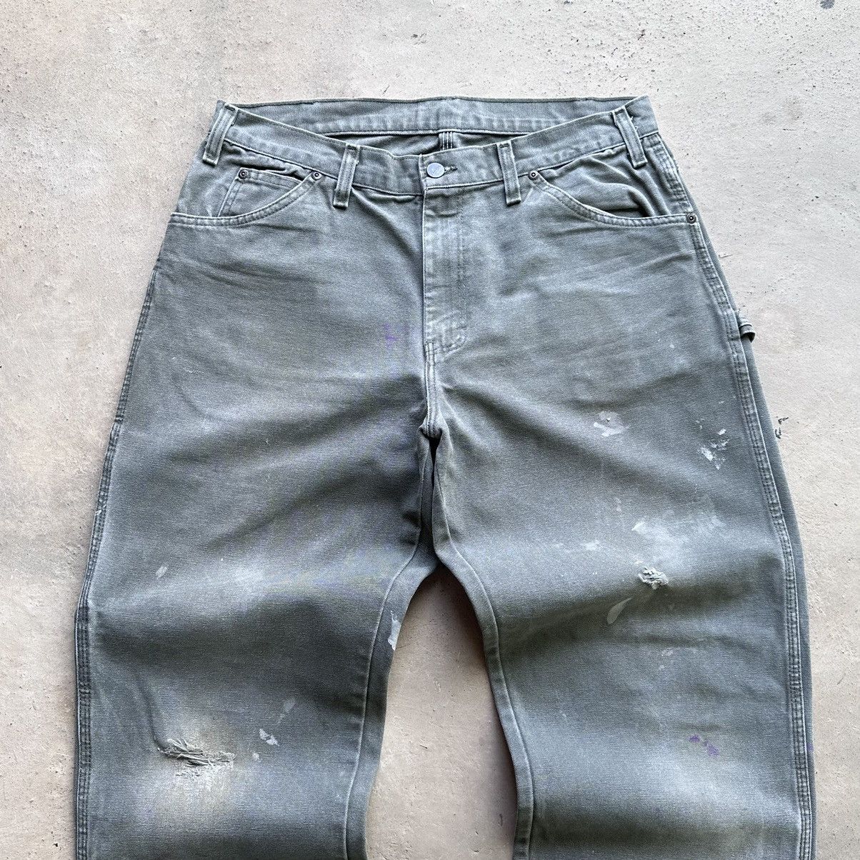 Carhartt (34x30.5) Crazy Vintage Y2K Faded Dickies Carpenter Moss Size US 34 / EU 50 - 3 Thumbnail