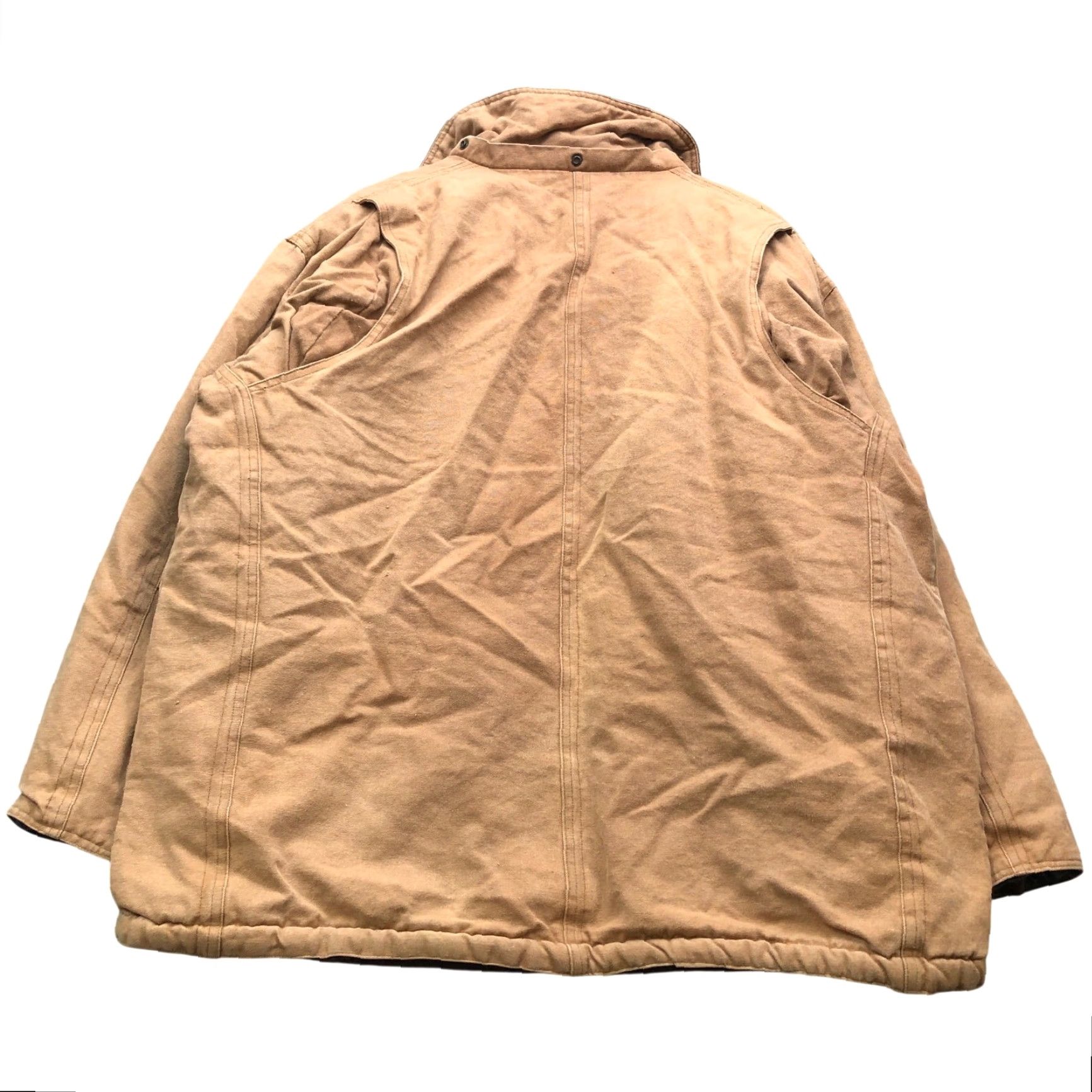 Vintage VINTAGE Rugged Run Coat Mens XL Brown Duck Canvas Quilted Lined Full Zip Pockets Long Sleeve Barn Chore Coat Work Jacket Size US XL / EU 56 / 4 - 2 Thumbnail