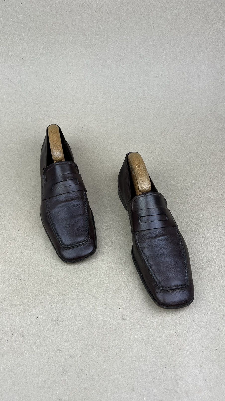 Prada PRADA Loafers Leather Penny Shoes Dark Brown Men's Size US 7.5 / EU 40-41 - 2 Thumbnail
