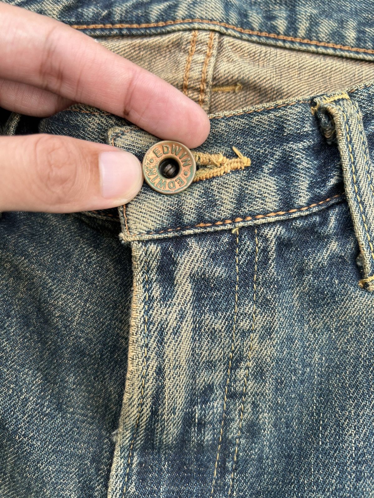 Kapital Thrashed Vintage Edwin 505X Selvedge Rusty Denim Jeans Size US 31 - 5 Thumbnail