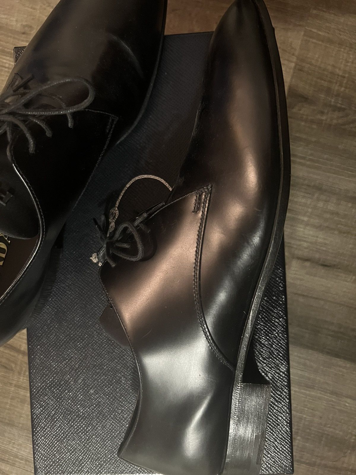 Prada Mens Black Prada Dress Shoe Size US 8.5 / EU 41-42 - 3 Thumbnail