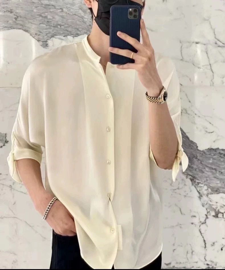 Saint Laurent Paris Saint Laurent Paris Platinum Ribbon Silk Shirt 2505-Nextarr Size US XXS / EU 40 - 2 Thumbnail