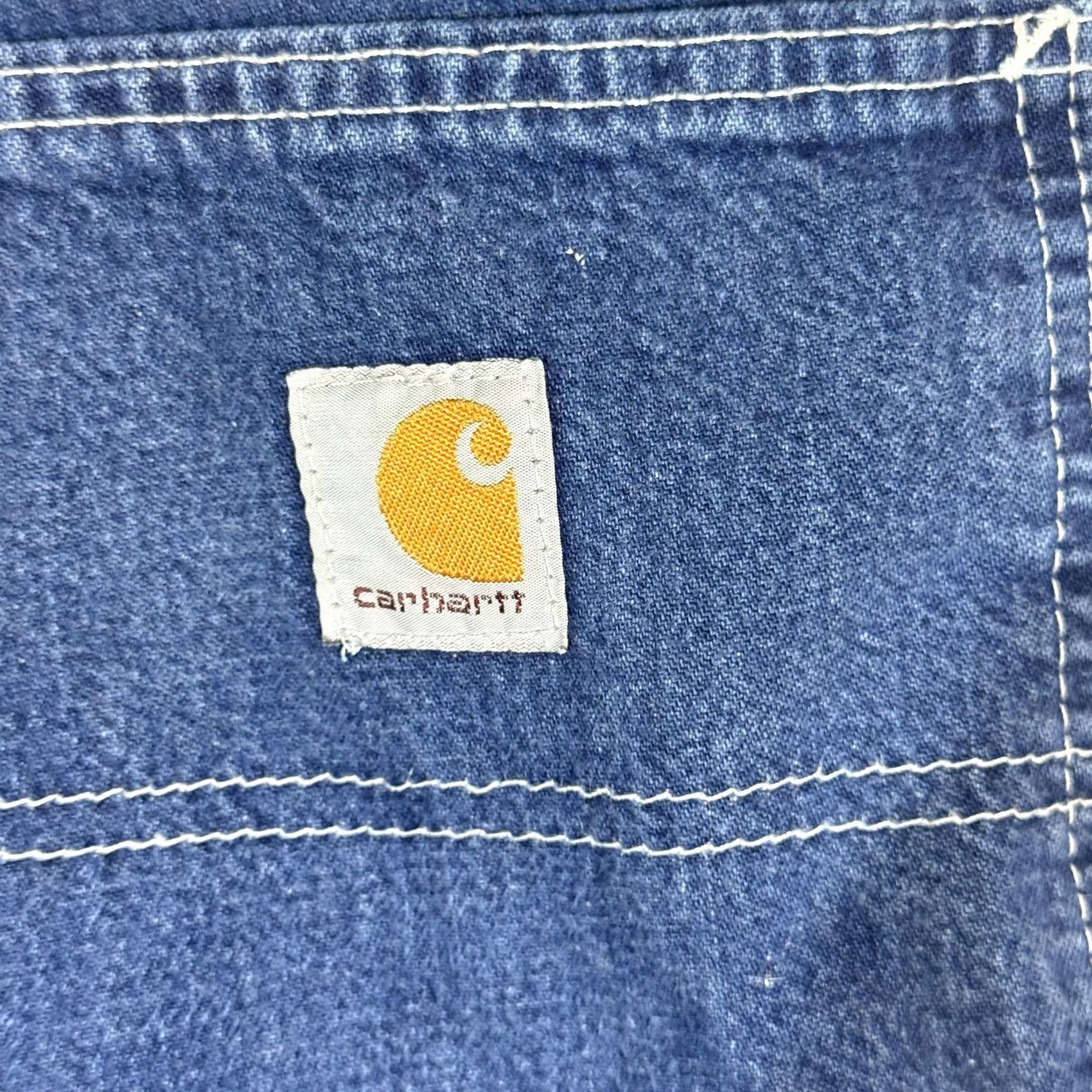 Carhartt VINTAGE Carhartt Jeans Mens 40x32 Blue Dungaree Fit Carpenter Denim Work Utility Zip Fly Size US 40 / EU 56 - 3 Thumbnail