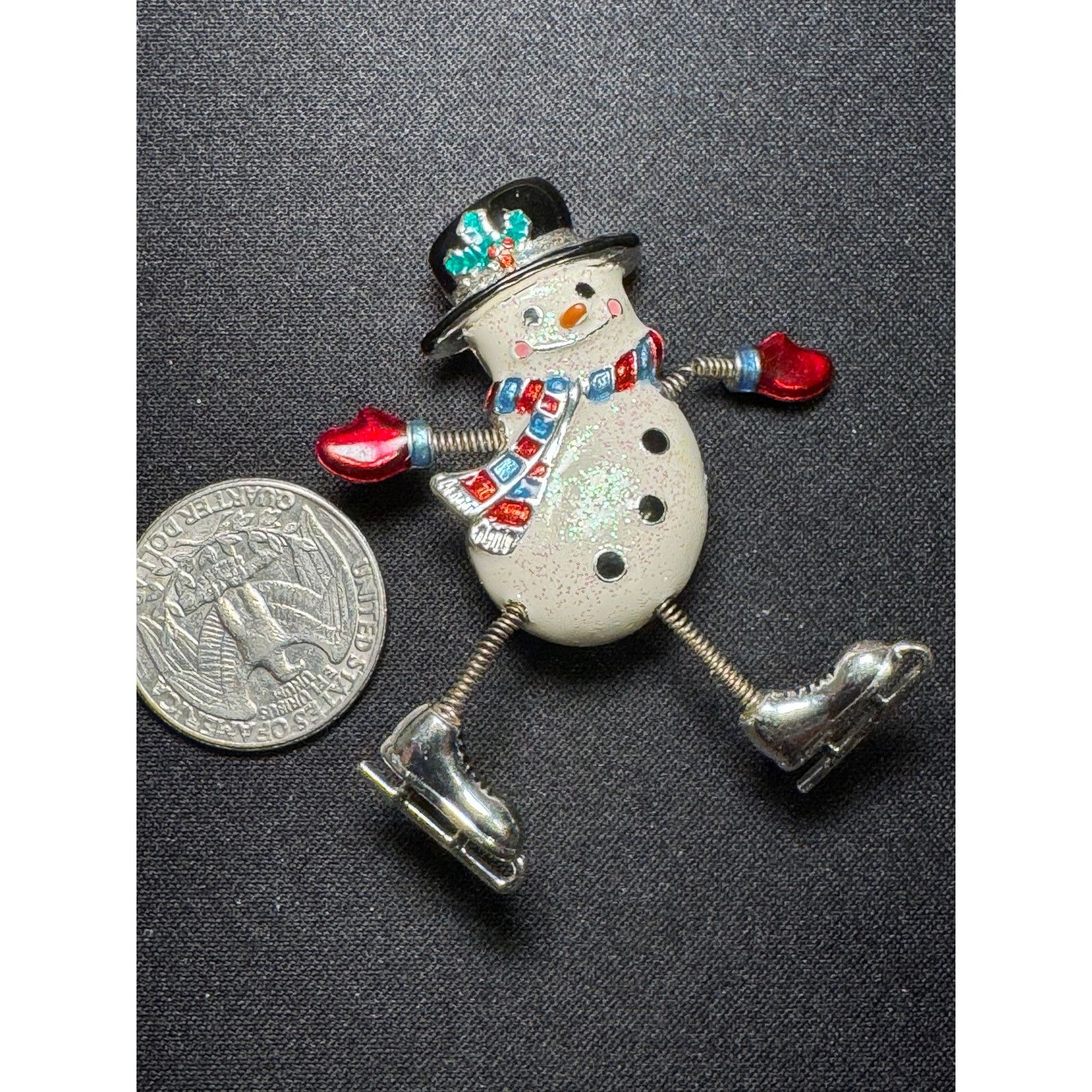 Other Vintage Danecraft Articulating Ice Skating Snowman Brooch Size ONE SIZE - 3 Thumbnail