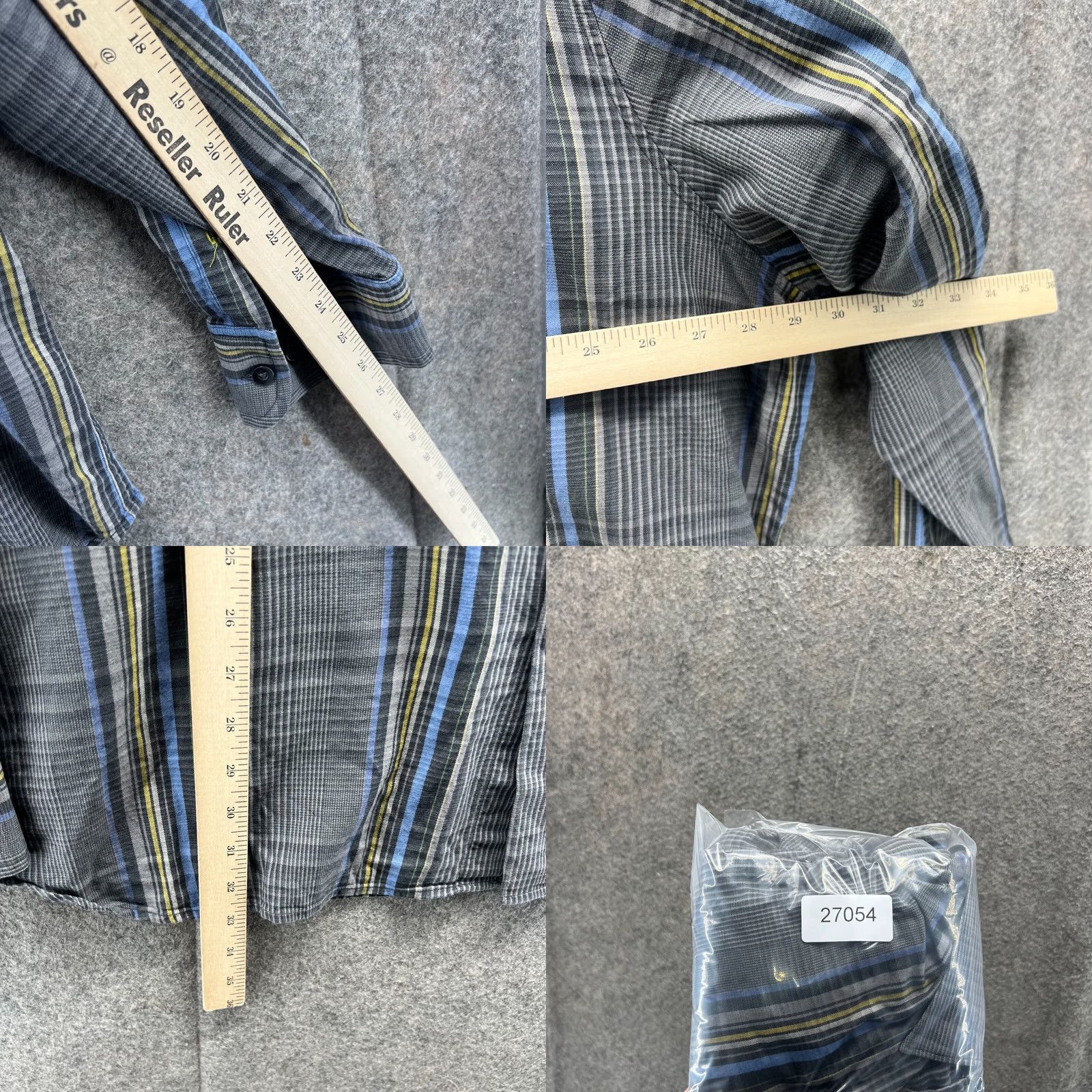 Tommy Bahama VINTAGE Tommy Bahama Shirt Men 2XT Gray Striped Button-Down Long Sleeve Casual Formal Business Workwear 2XT Big & Tall Mens Size US XXL / EU 58 / 5 - 8 Thumbnail