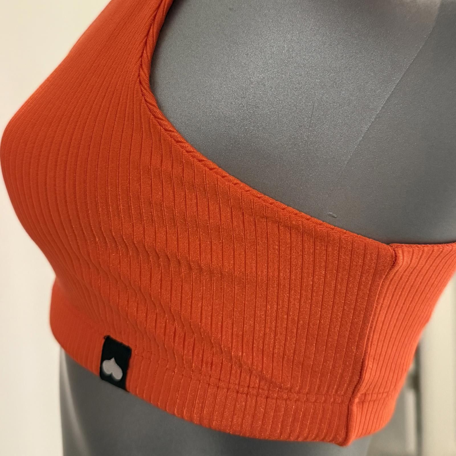 Other Booty By Brabants One Size Orange Ribbed Crop Top Sports Bra Size ONE SIZE - 3 Thumbnail