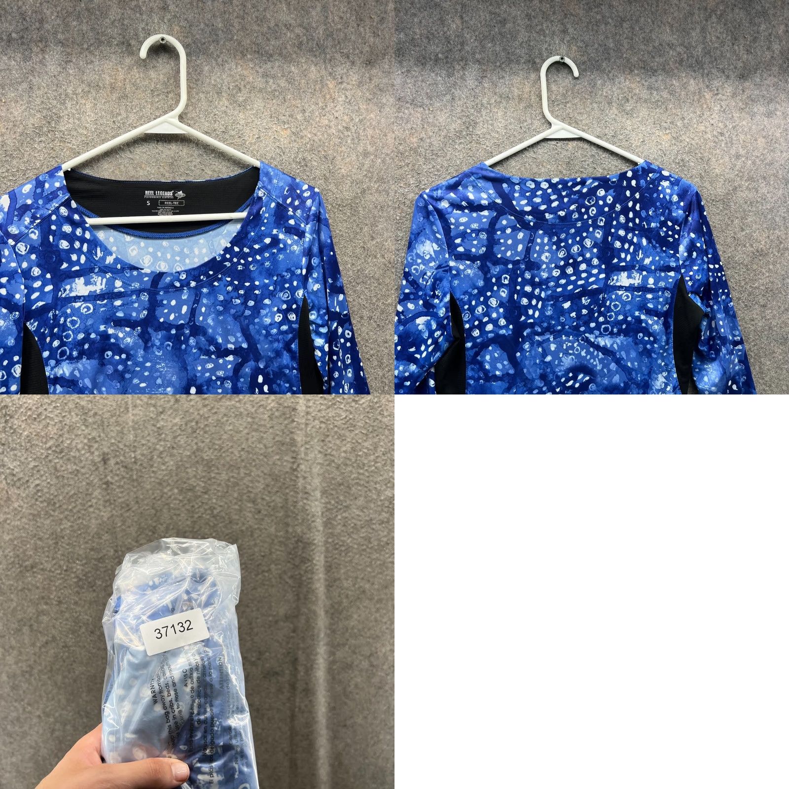 Vintage Reel Legends Shirt Womens Small Blue Abstract Print Long Sleeve Reel-Tec Jersey Size S / US 4 / IT 40 - 8 Thumbnail