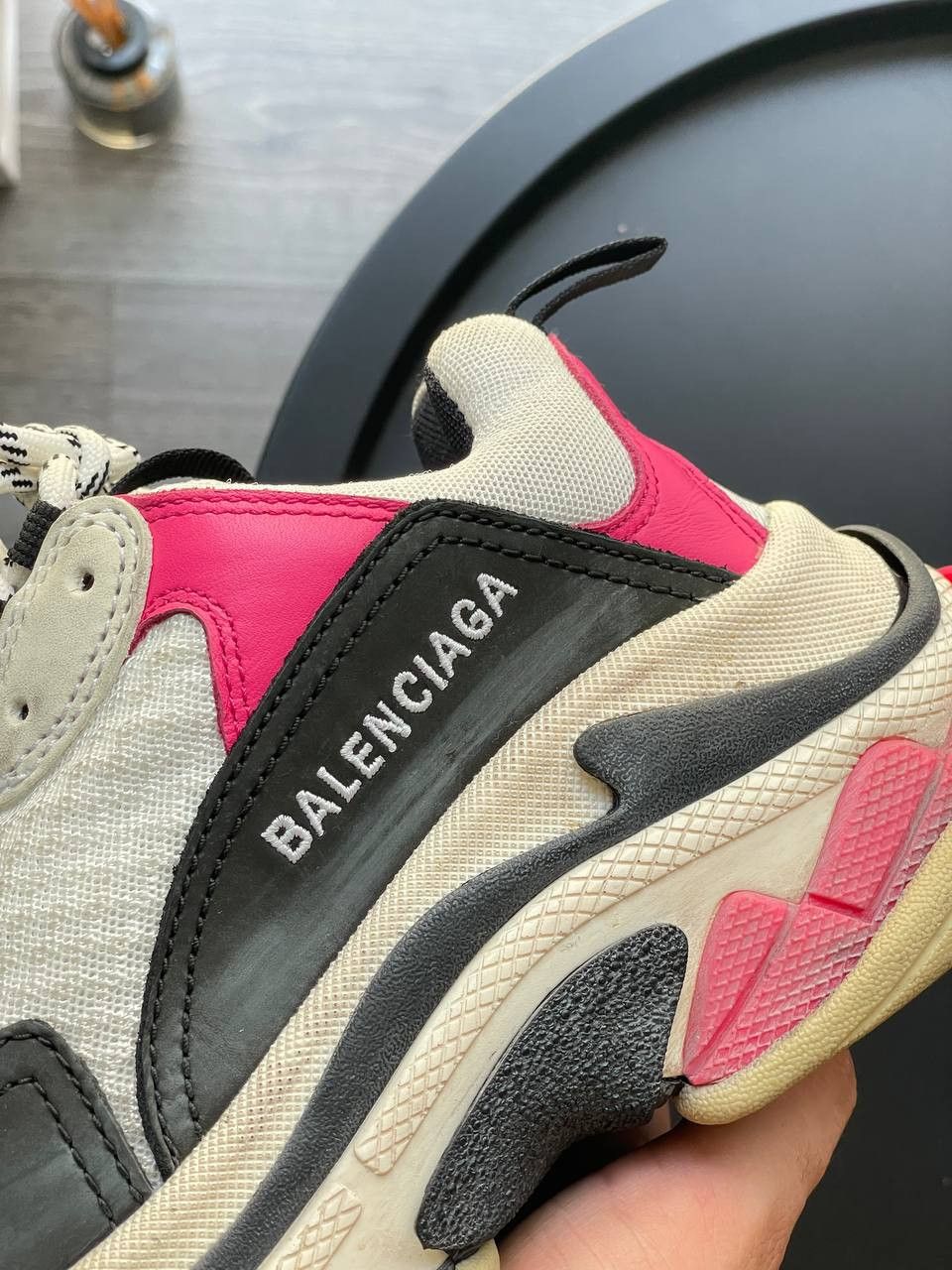 Balenciaga Balenciaga Triple S Black\White\Pink Cunky Sneakers Size US 7 / IT 37 - 13 Thumbnail
