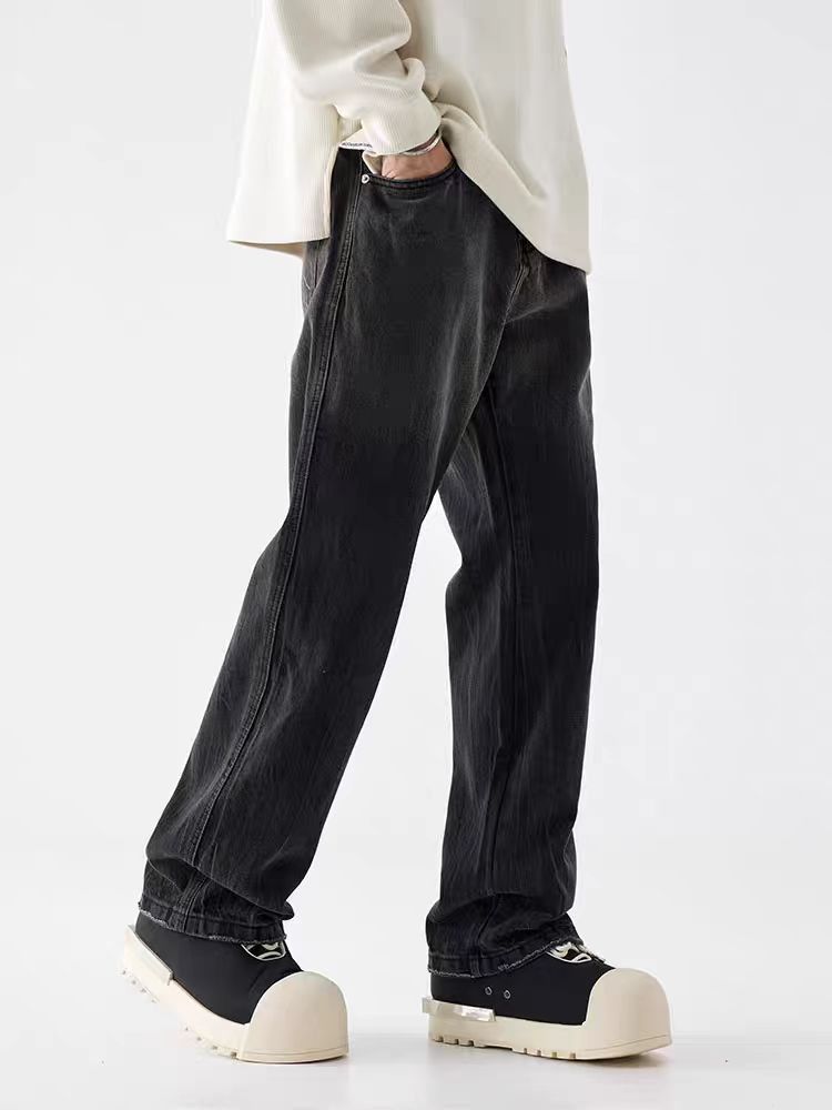 Japanese Brand × Jean Vintage Street Washed Faded Loose Casual Black Jeans Size US 34 / EU 50 - 3 Thumbnail