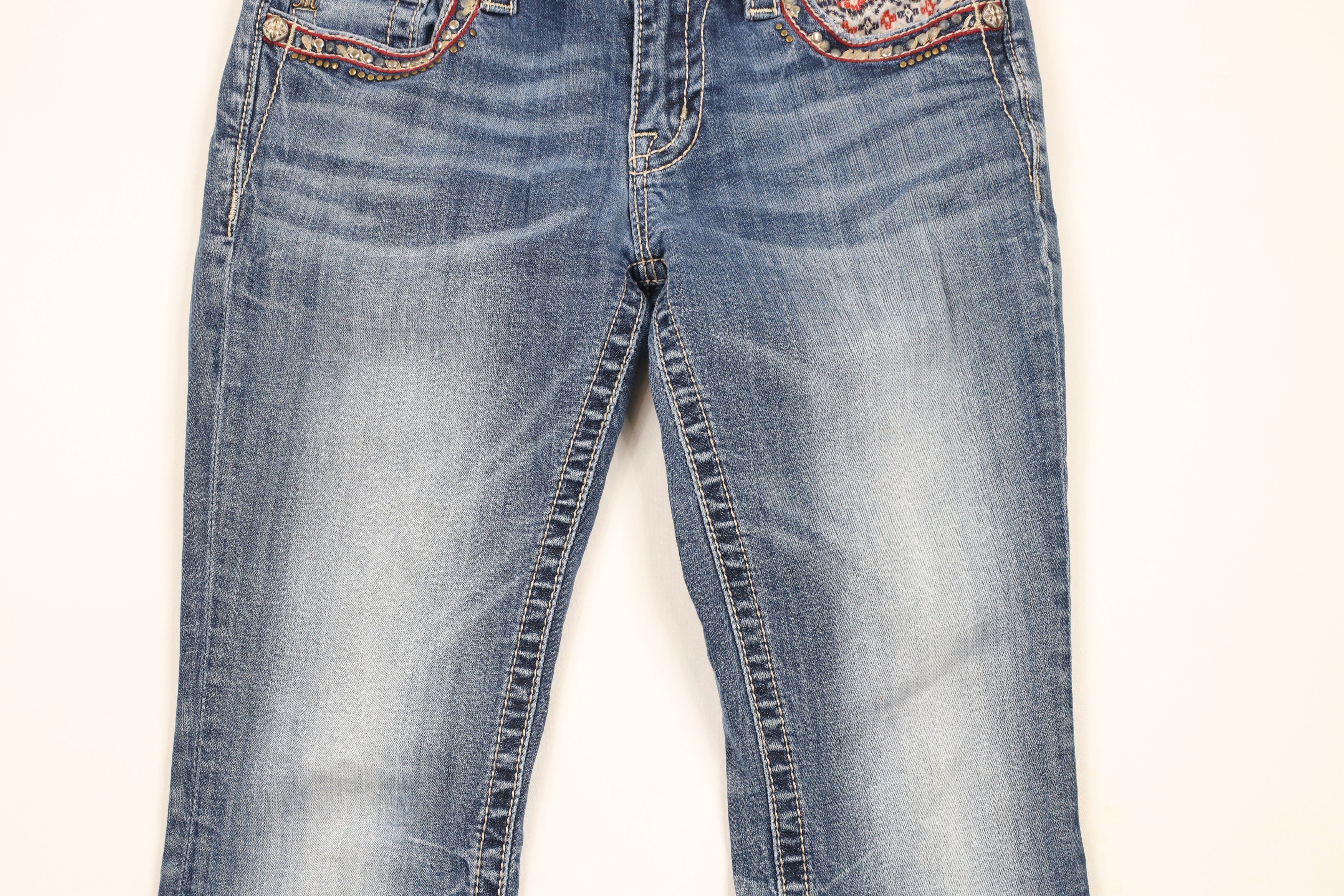 Miss Me × Vintage Miss Me Stitch Southwestern Stretch Mid Rise Boot Jeans Size 28" / US 6 / IT 42 - 3 Thumbnail