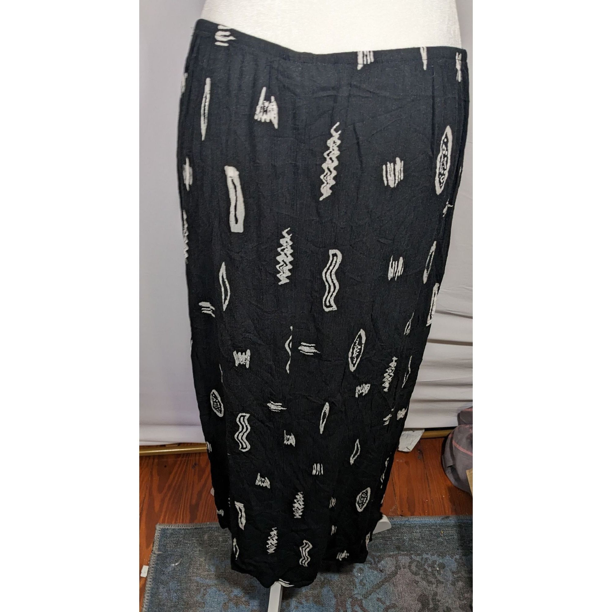 Other Vintage Kathie Lee Collection Black And White Maxi Skirt Size 30" / US 8 / IT 44 - 7 Thumbnail