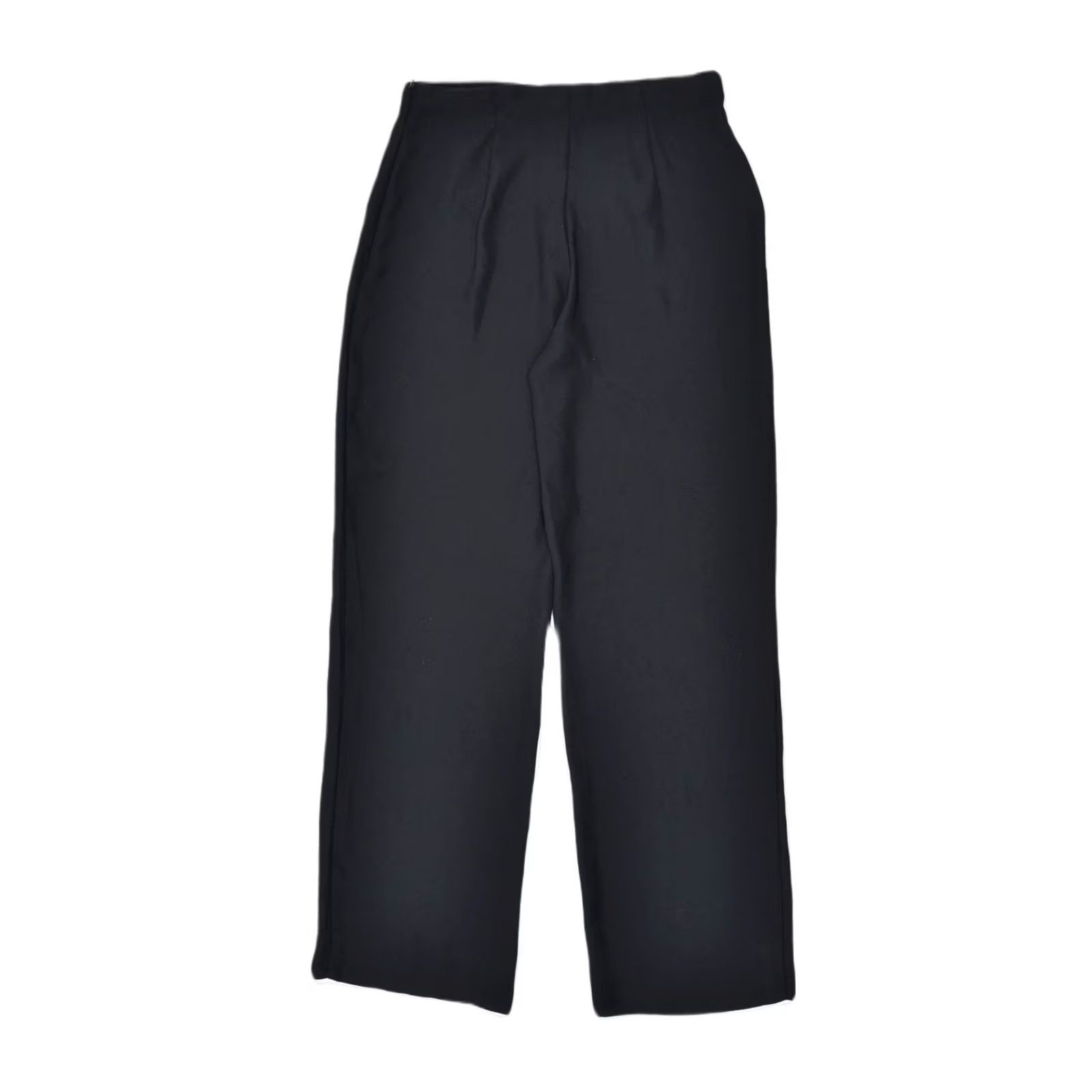 Vintage VINTAGE Womens Trousers W26 L29 Black Acrylic Casual Straight Size 26" / US 2 / IT 38 - 2 Thumbnail