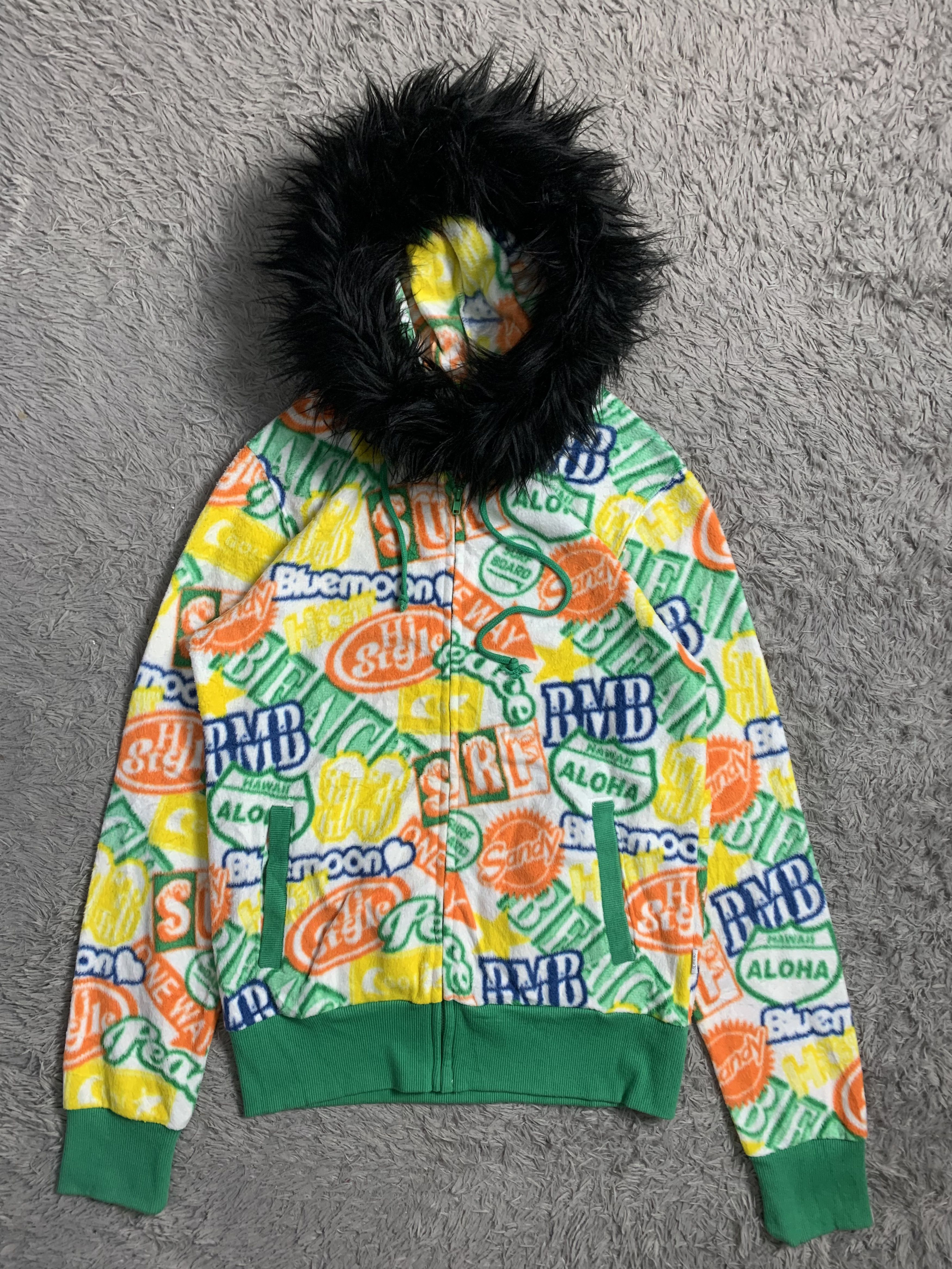 Japanese Brand Japan Brand BMB AOP Full Print Fur Hoodie Size US S / EU 44-46 / 1 - 1 Thumbnail