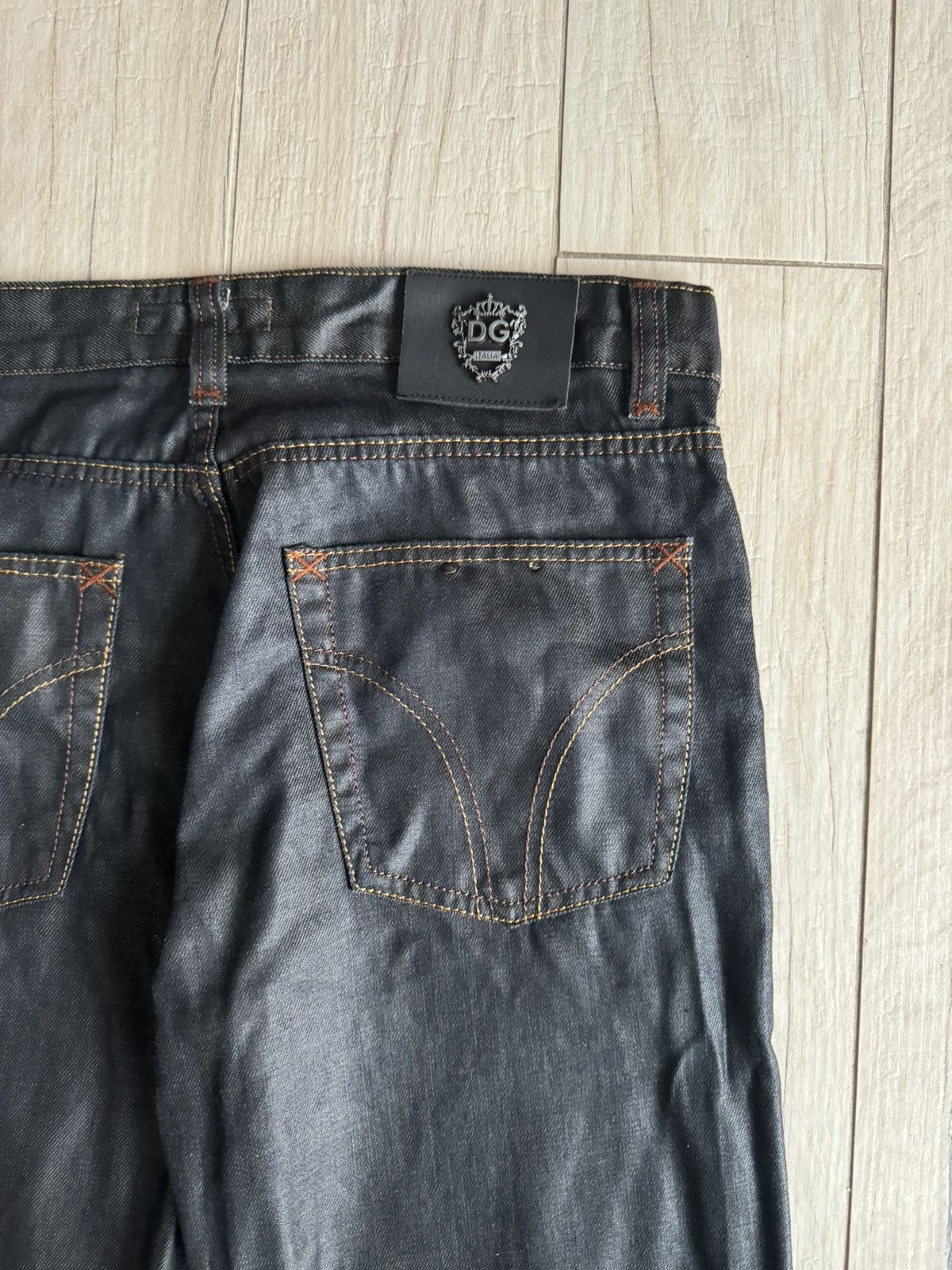 Dolce & Gabbana Dolce & Gabbana Black Waxed Denim Pants Size US 34 / EU 50 - 9 Thumbnail