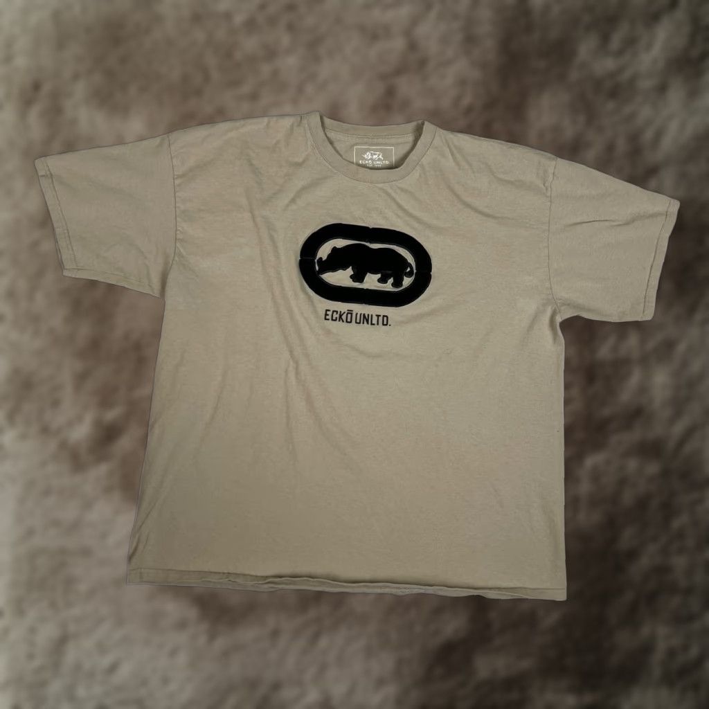 Ecko Unltd. VINTAGE Ecko Unltd T-Shirt Size 2XL Tan Brown OG Rhino Logo Y2K Hip Hop Men Short Sleeve Crew Neck Graphic Print Cotton 2000-2009 Size US XXL / EU 58 / 5 - 1 Thumbnail