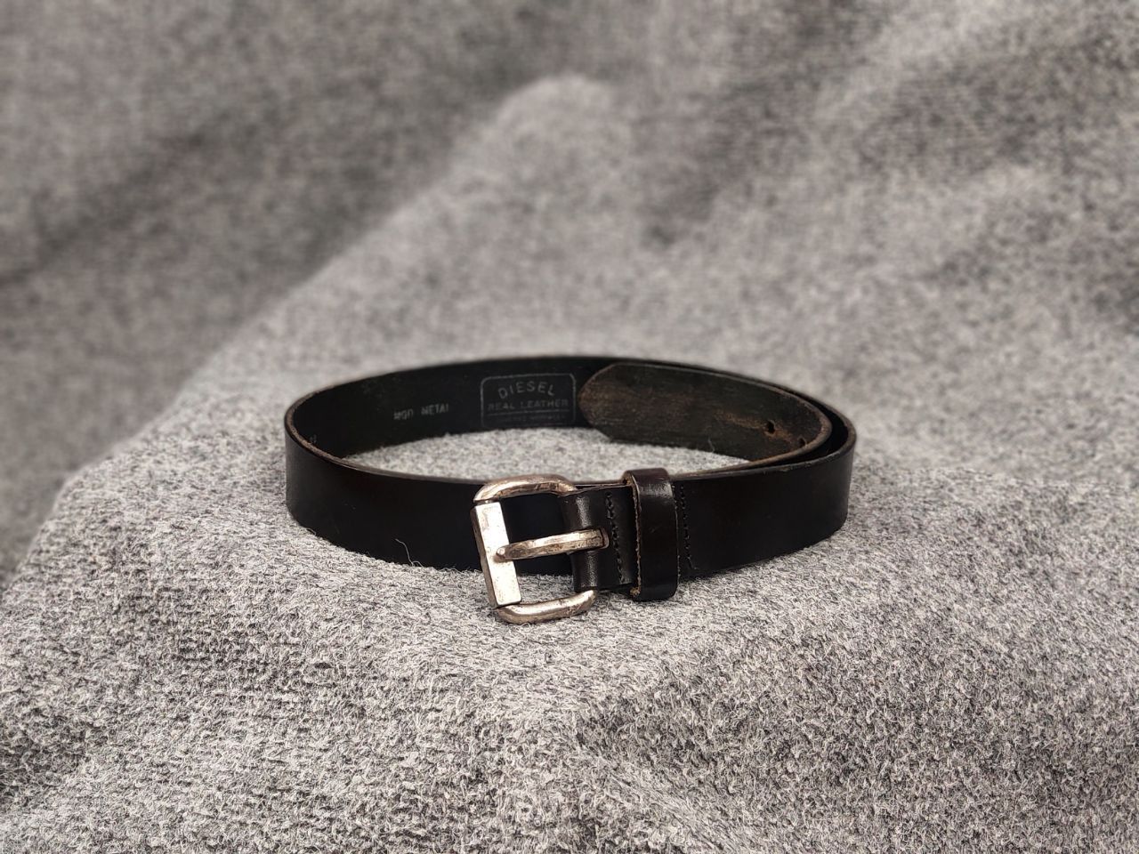 Diesel Vintage Diesel Black Leather Belt Logo Y2K Style Grailed